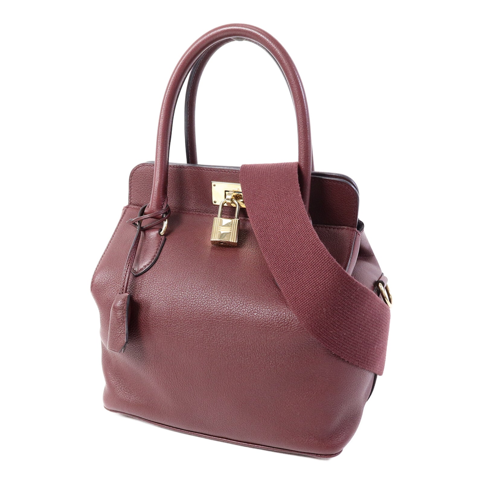 HERMES Evercolor皮革Tool Box 20手挽肩背兩用袋Dark Red