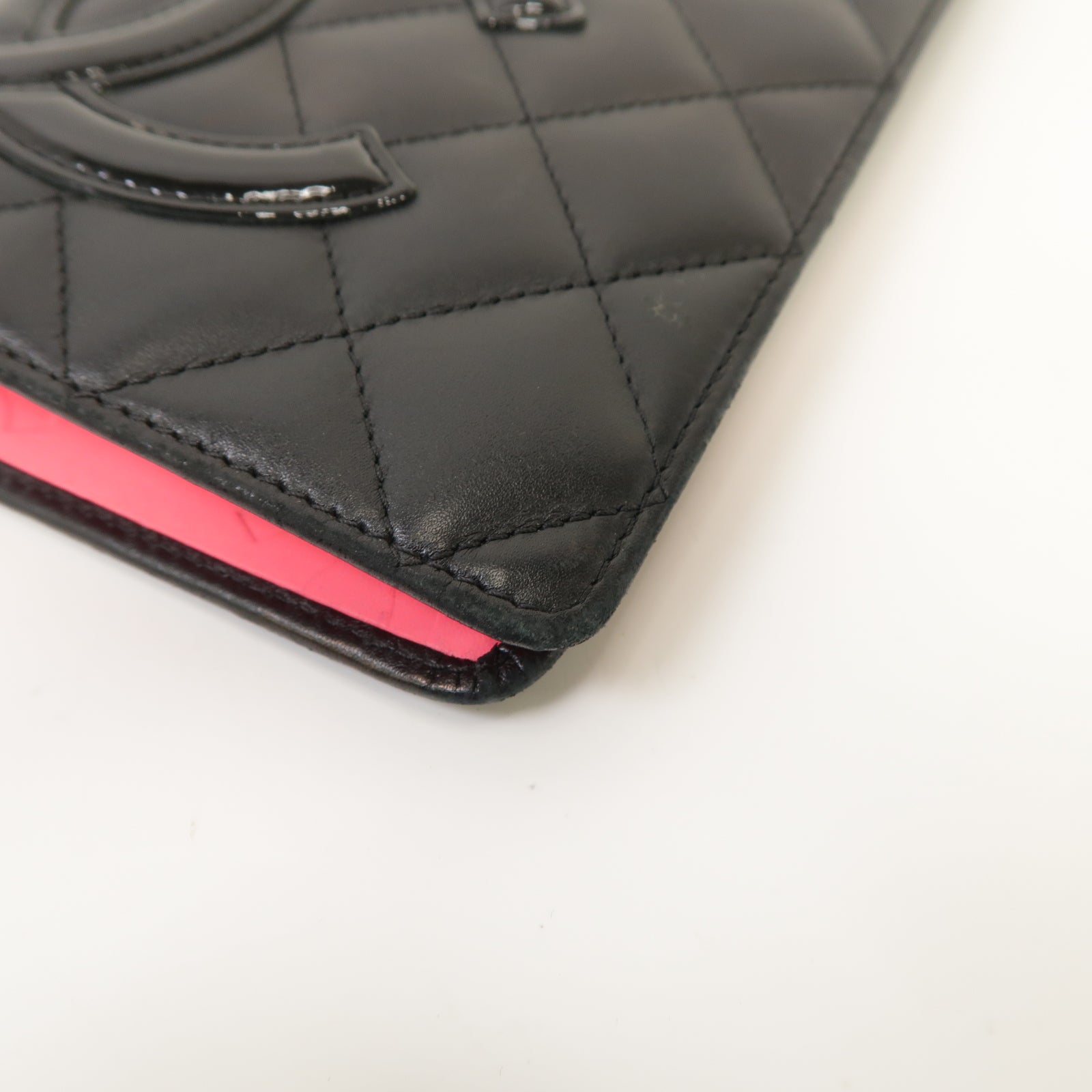 CHANEL 【激減優惠】菱格牛皮皮革Cambon Long Wallet銀扣長錢包黑色