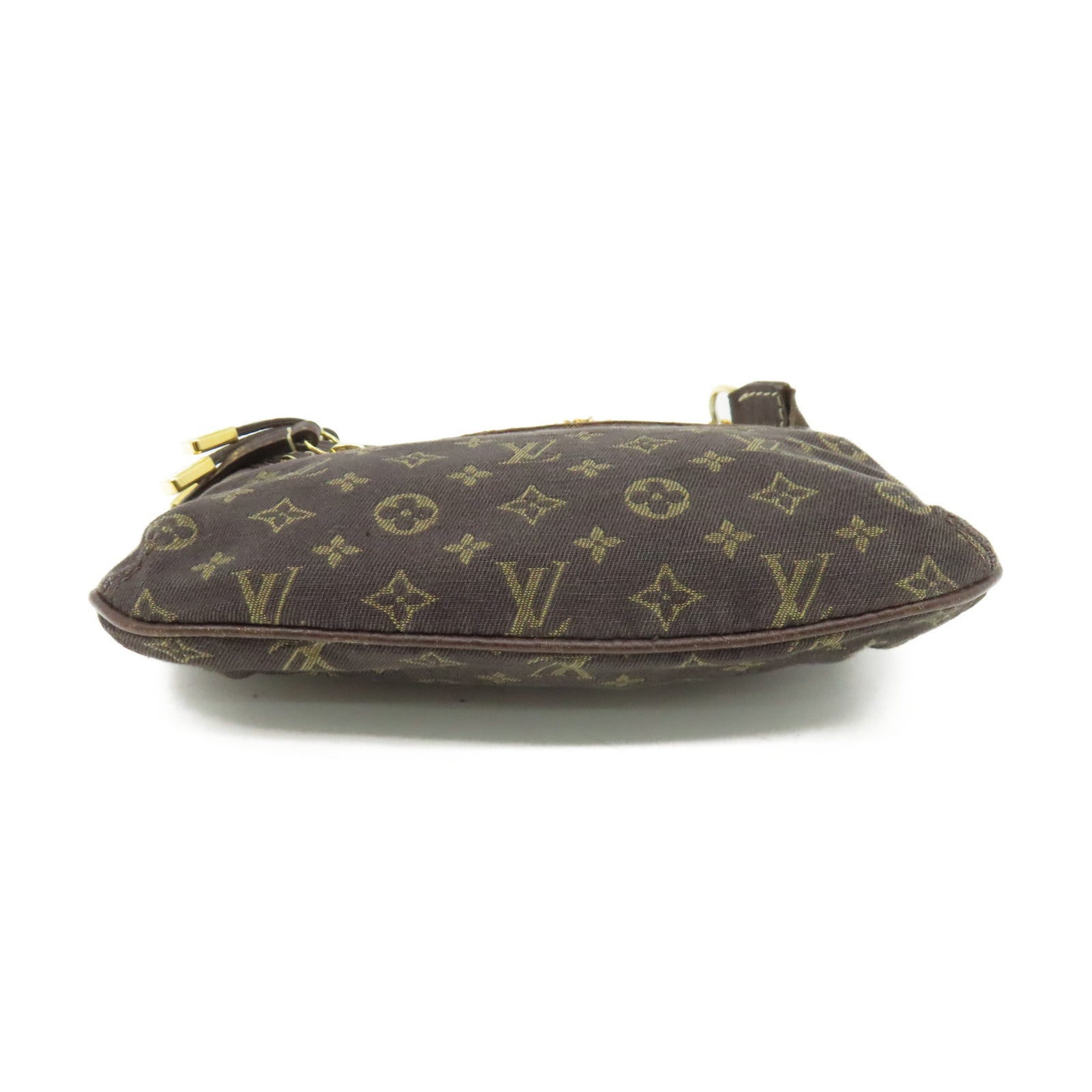 LOUIS VUITTON 【激減優惠】Monogram Mini Lin Pochette Accessoires金扣鏈帶肩帶袋啡色