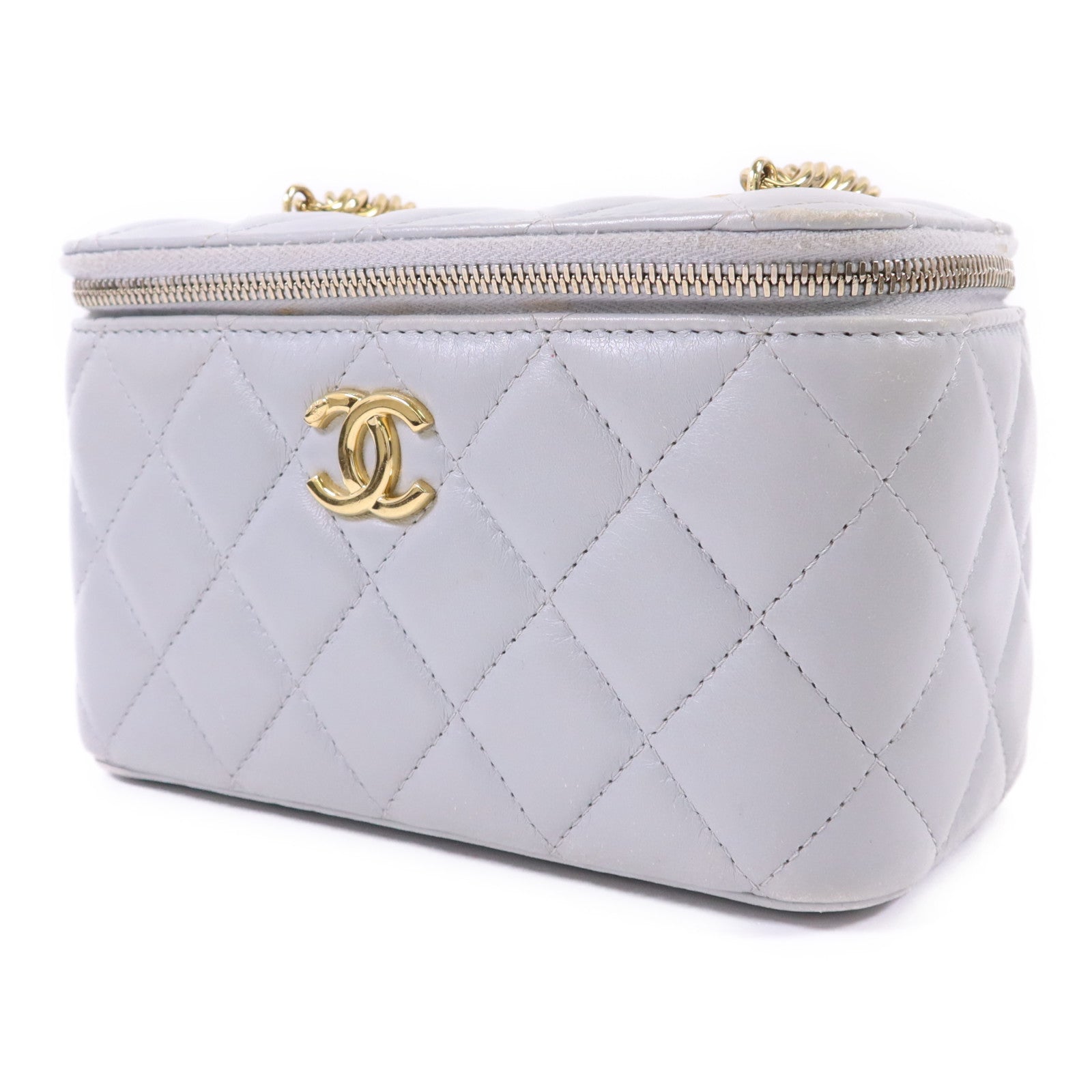 CHANEL 羊皮皮革Vanity Case金扣鏈帶肩背袋