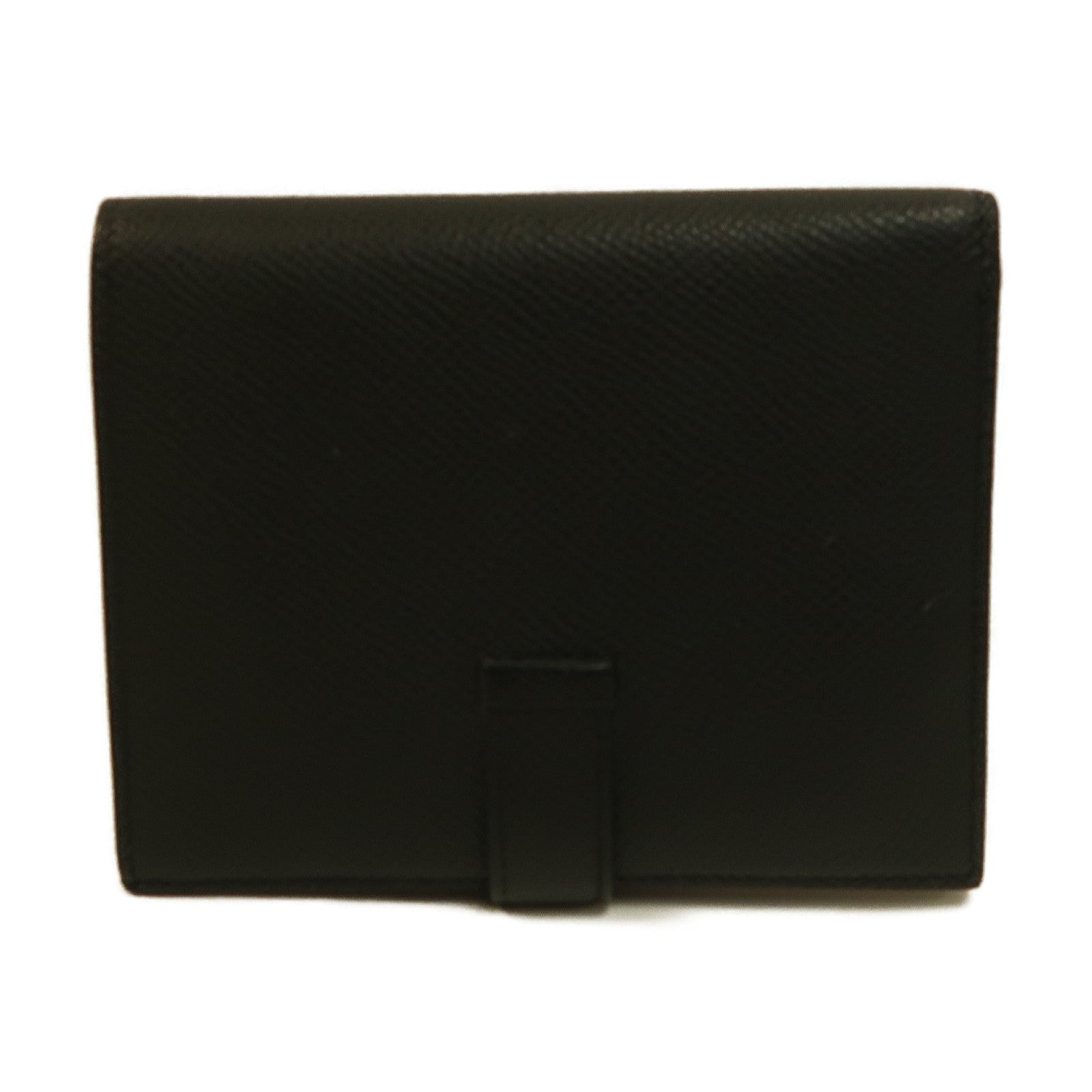 HERMES Epsom皮革Bearn Compact Wallet金扣錢包黑色