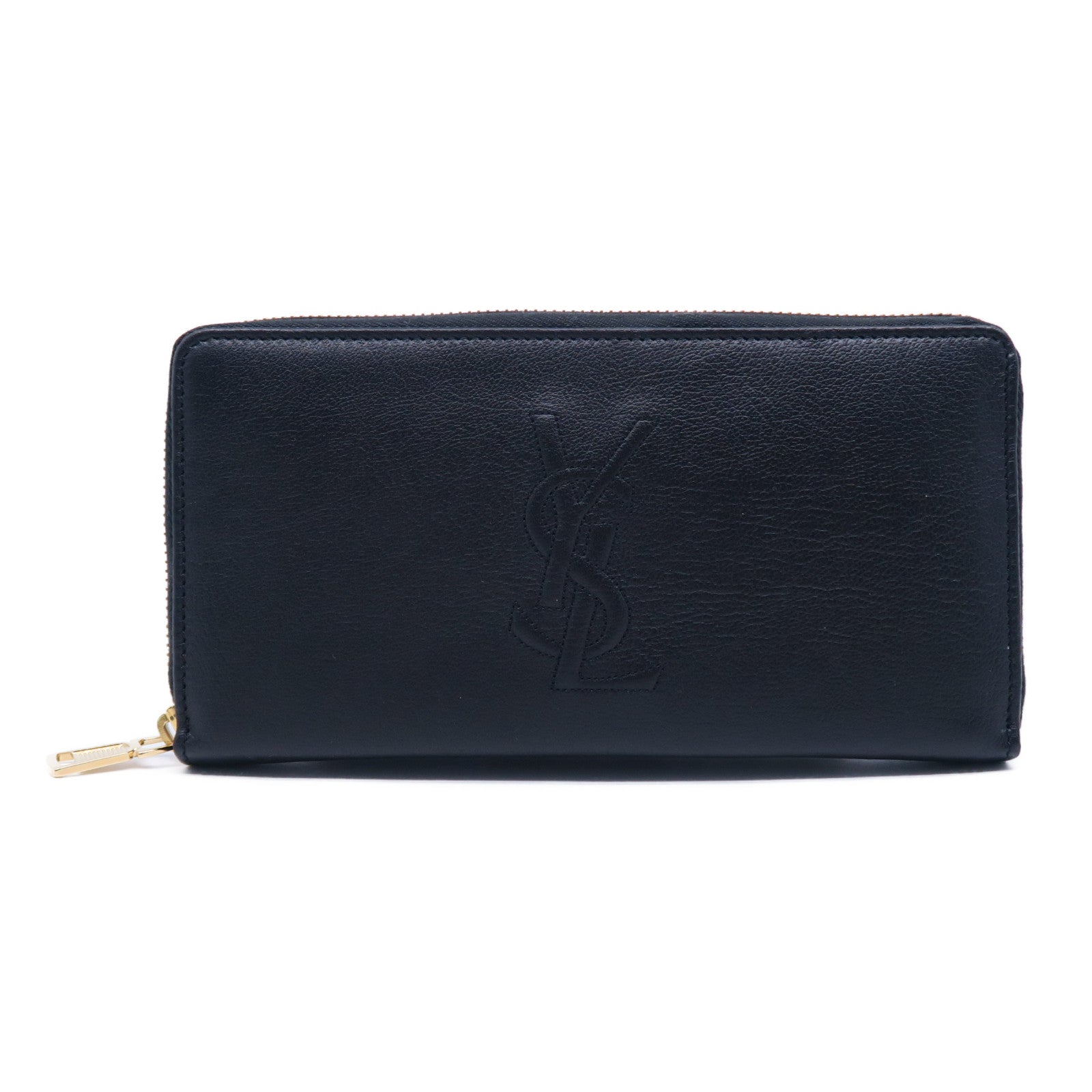 YVES SAINT LAURENT 【激減優惠】牛皮皮革Long Wallet金扣長錢包黑色