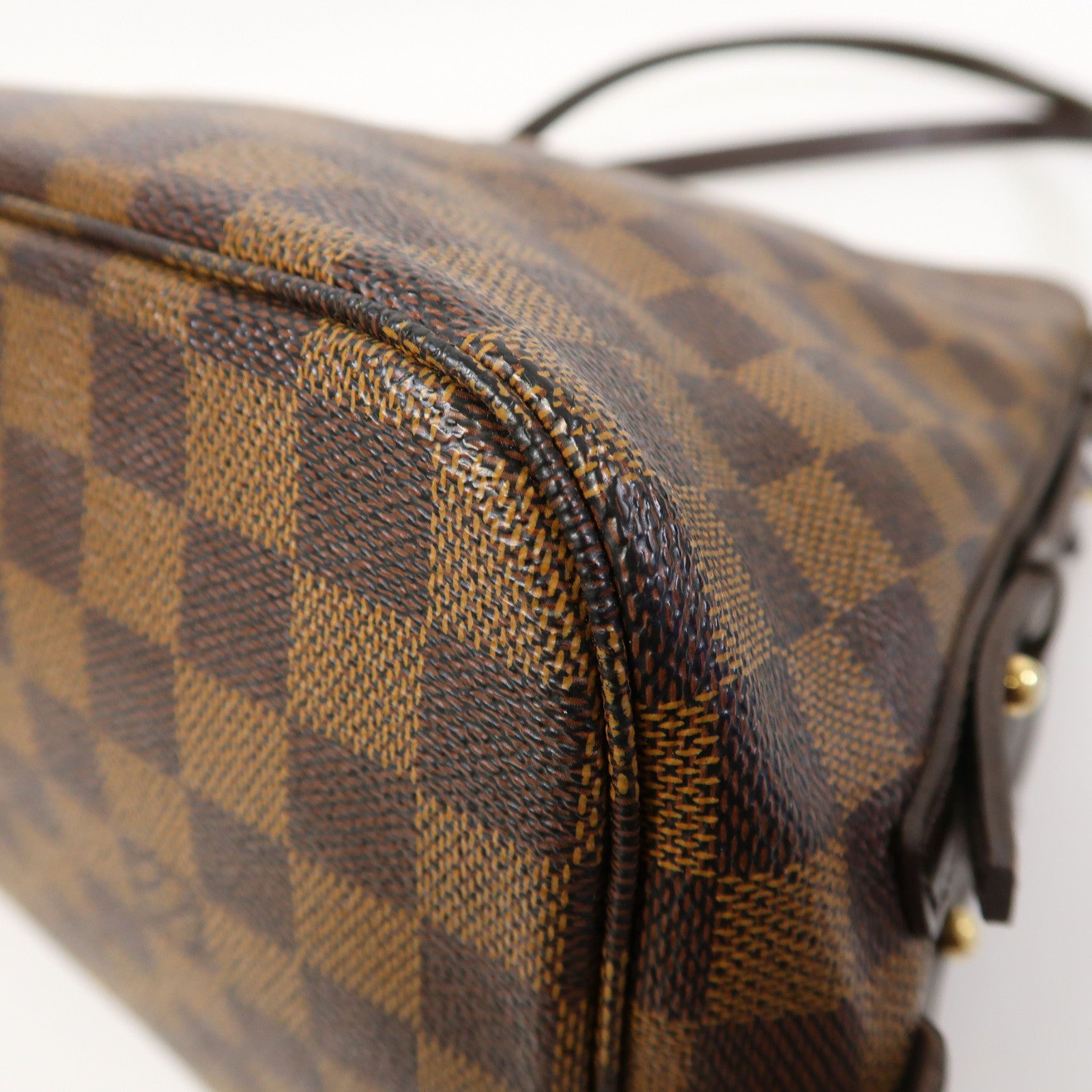 LOUIS VUITTON Damier Ebene Cabas Rivington金扣肩背袋啡色