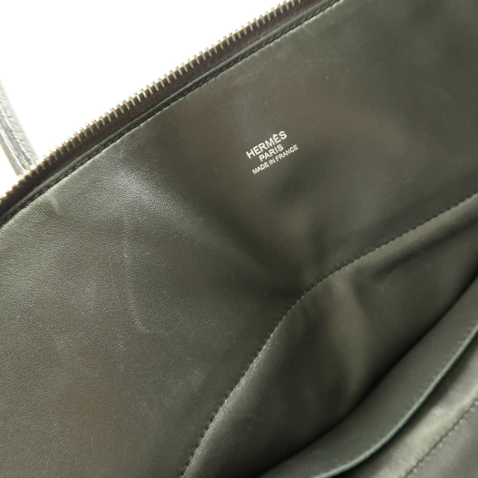 HERMES Clemence皮革Bolide 31銀扣手挽肩背兩用袋Noir