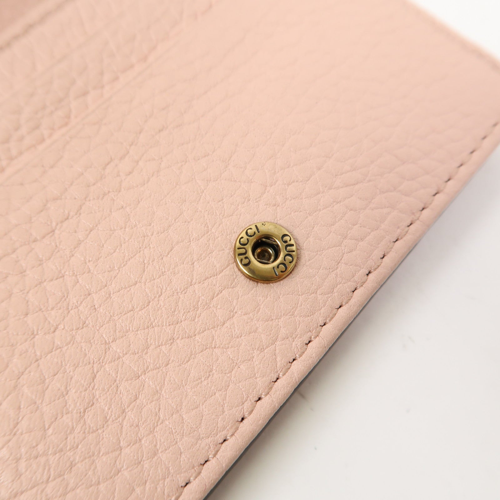 GUCCI 牛皮皮革Animalier Bee Wallet錢包粉紅色