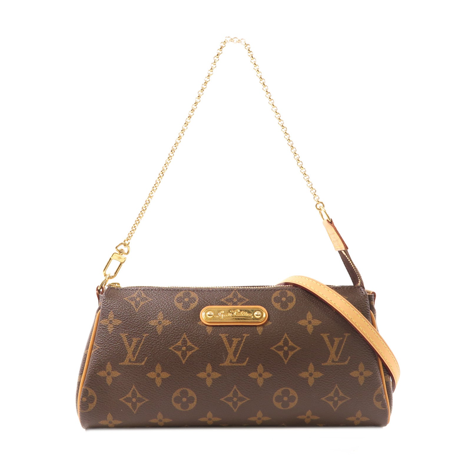 LOUIS VUITTON Monogram Eva金扣手挽肩背兩用袋棕色