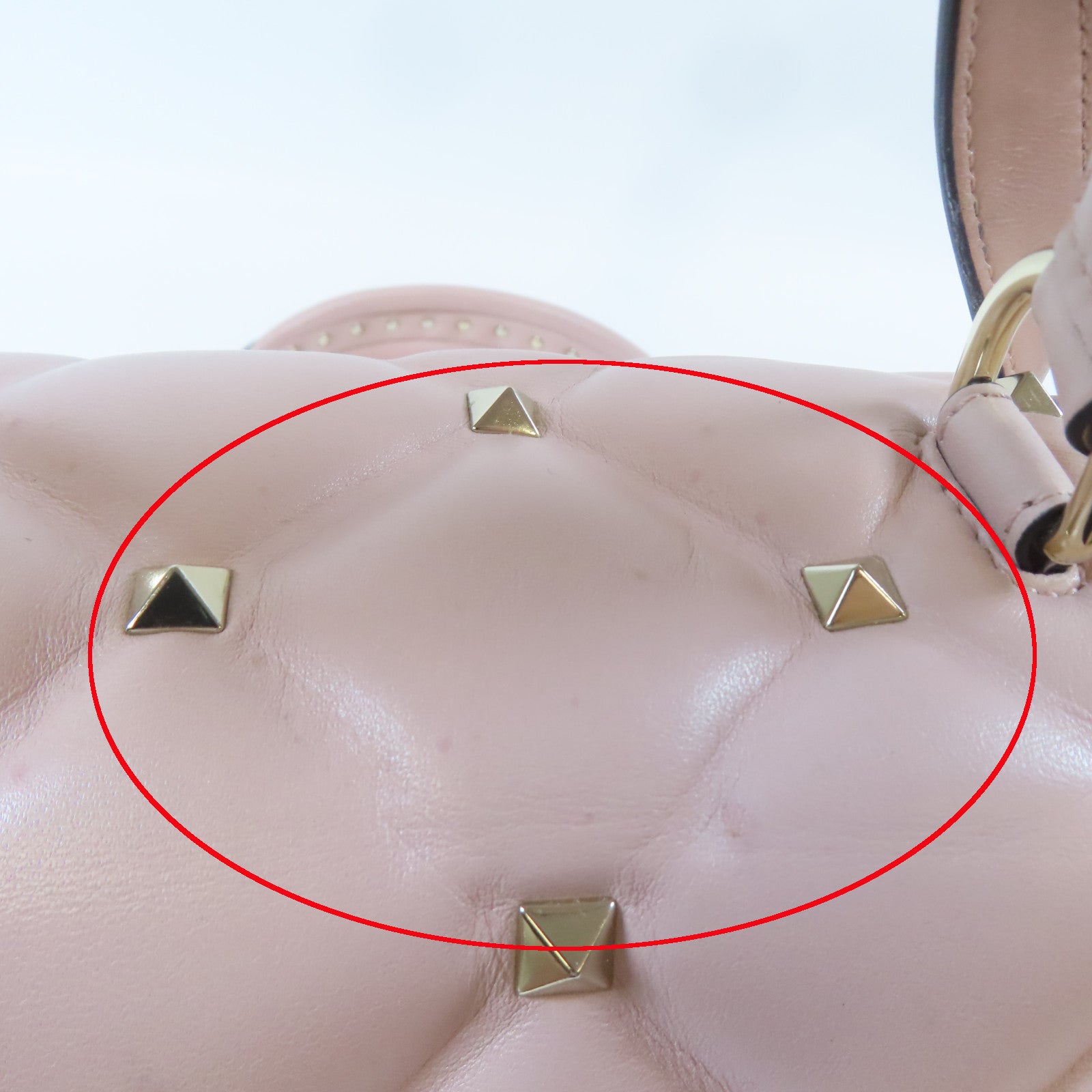 Valentino 【激減優惠】羊皮皮革2way Shoulder Bag金扣手挽肩背兩用袋粉紅色