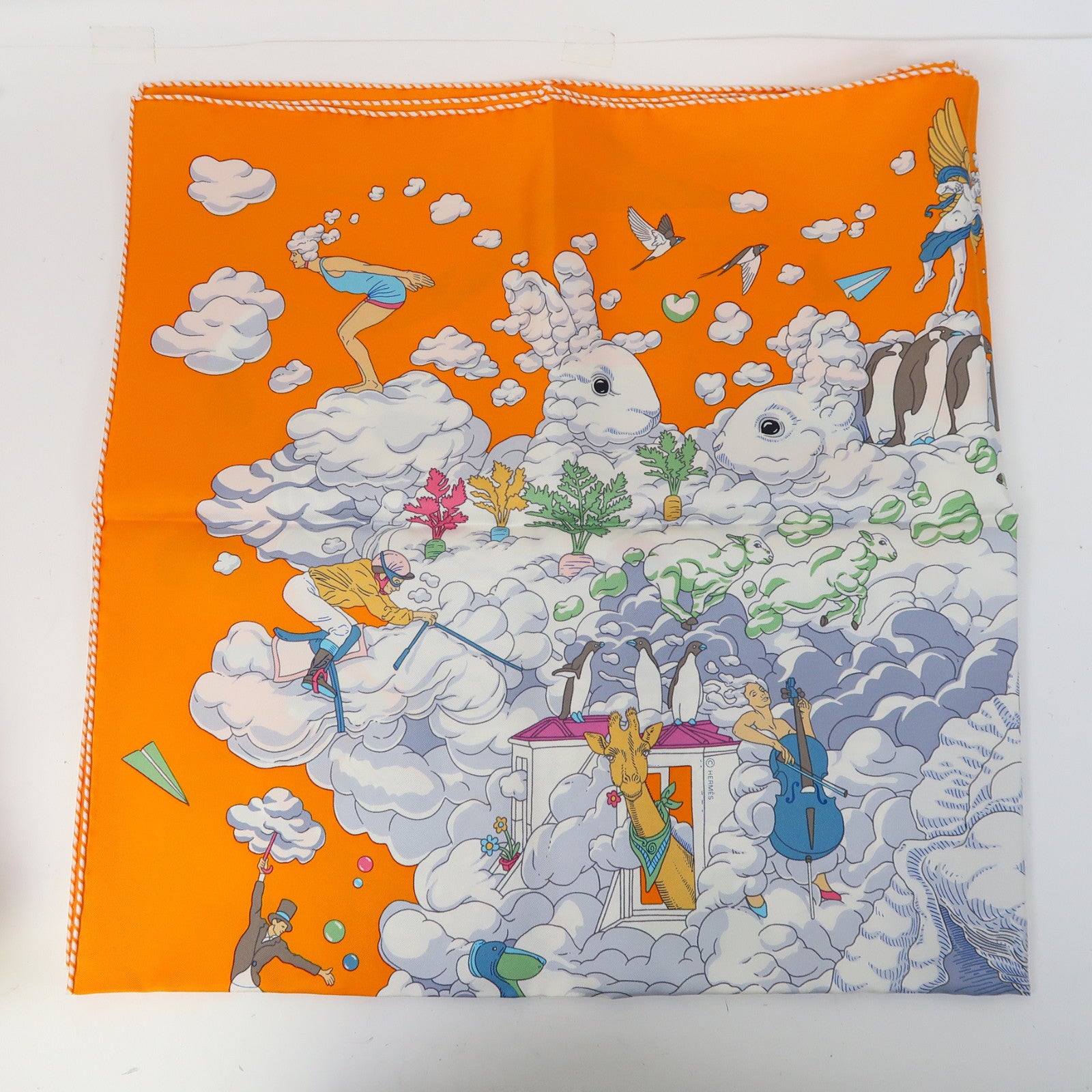 HERMES 絲質Scarf圍巾彩色
