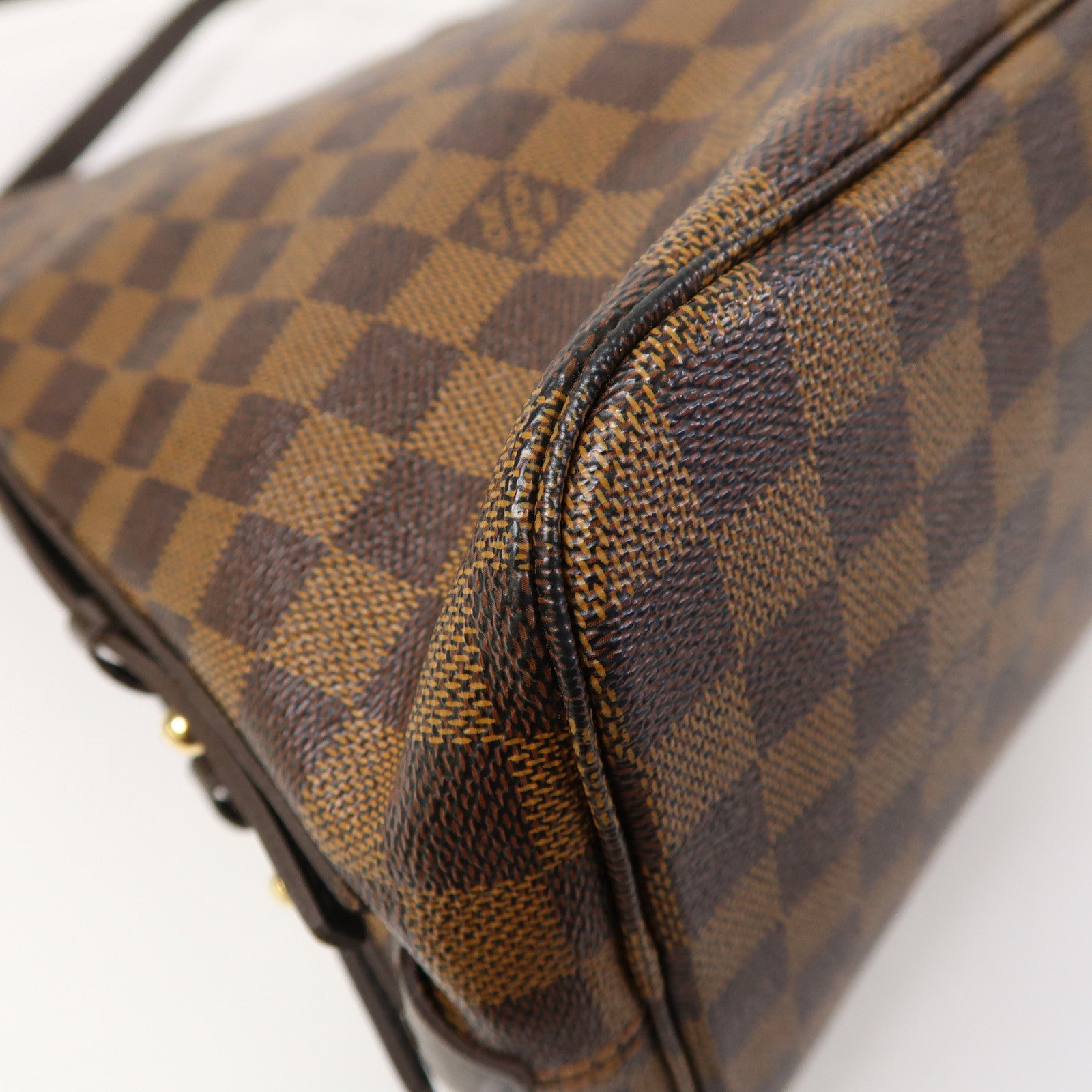 LOUIS VUITTON Damier Ebene Cabas Rivington金扣肩背袋啡色
