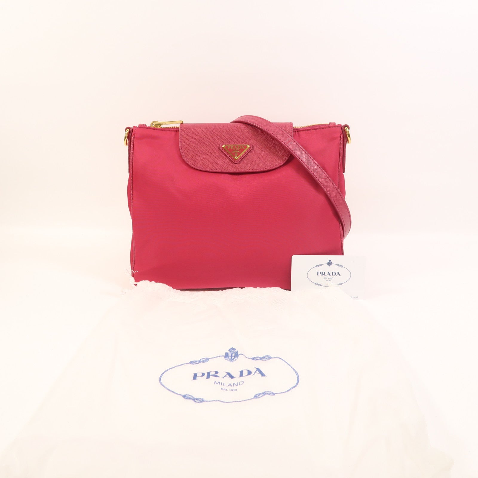 PRADA 尼龍Shoulder Bag金扣肩背袋