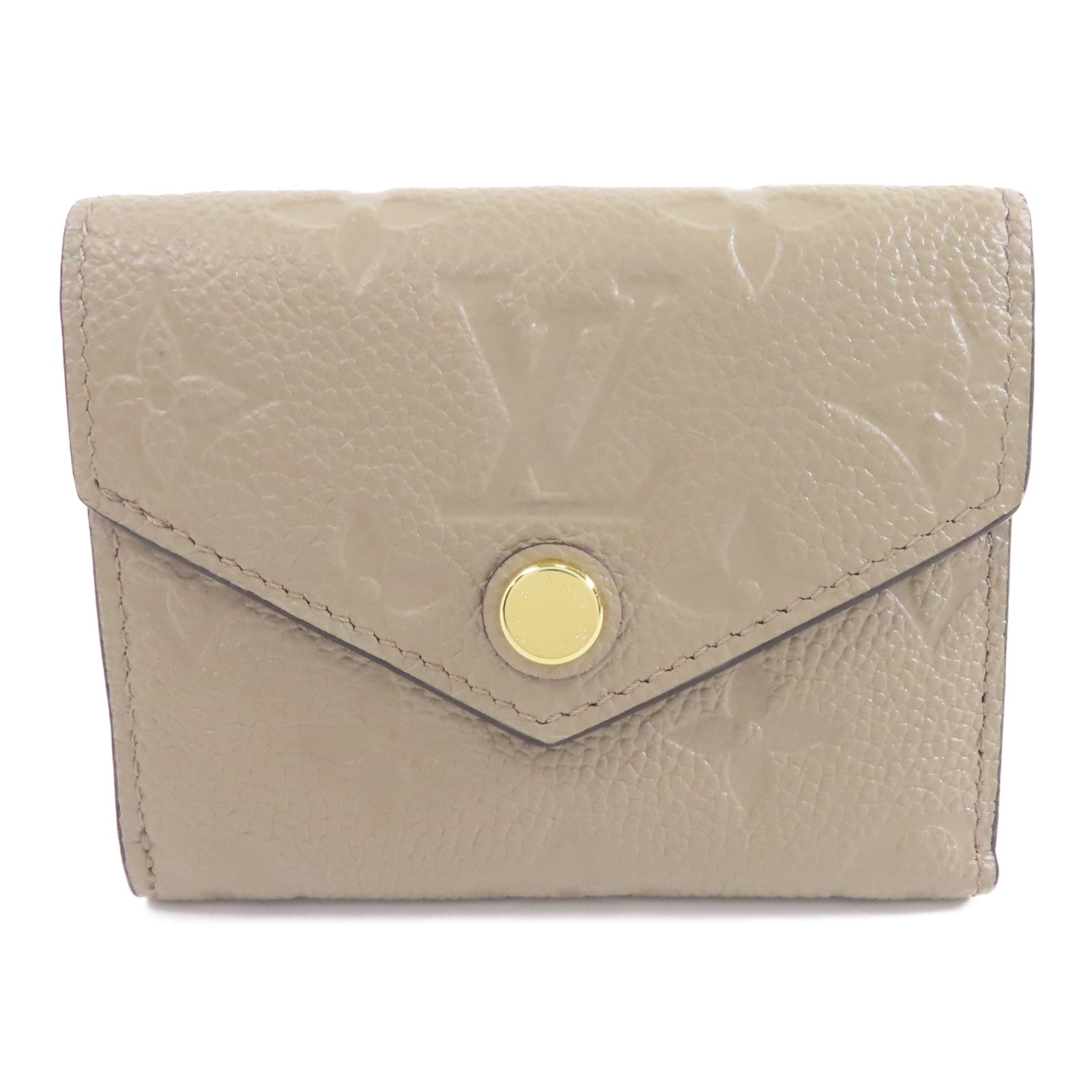 LOUIS VUITTON Monogram Empreinte Zoe Wallet金扣錢包米色
