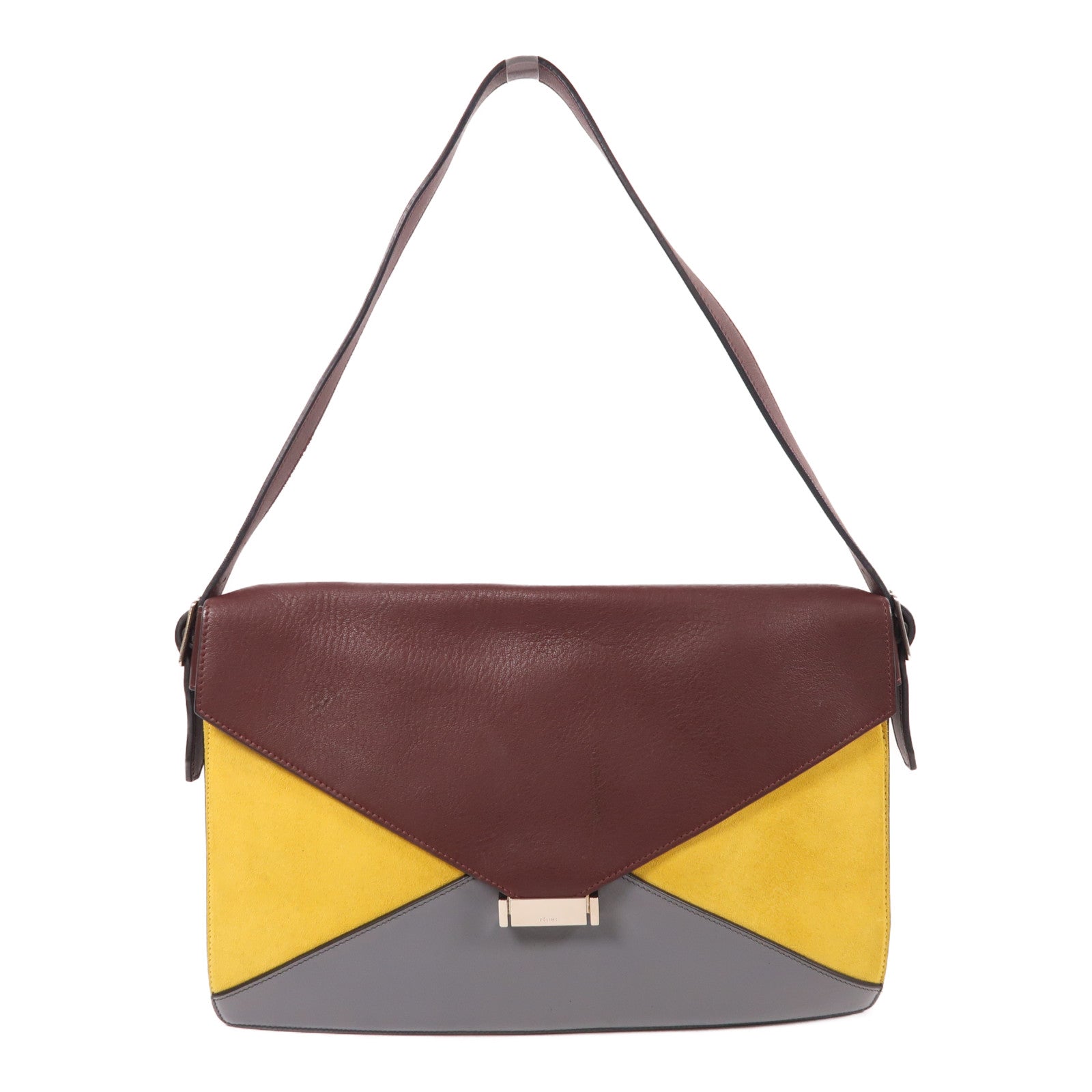 CELINE 【激減優惠】牛皮皮革Shoulder Bag銀扣肩背袋