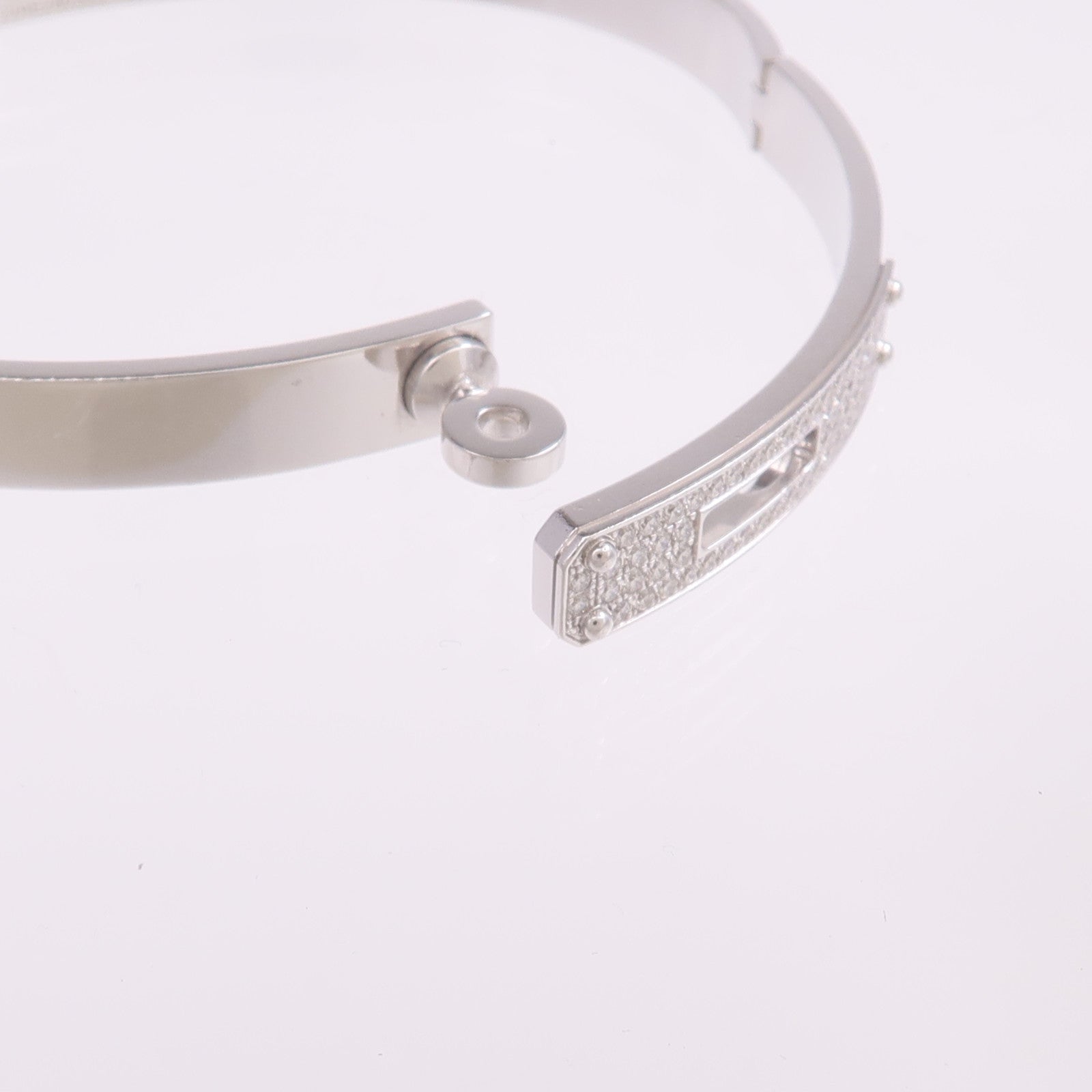 HERMES 18K白金Kelly Bracelet Small Model鑽石手鐲