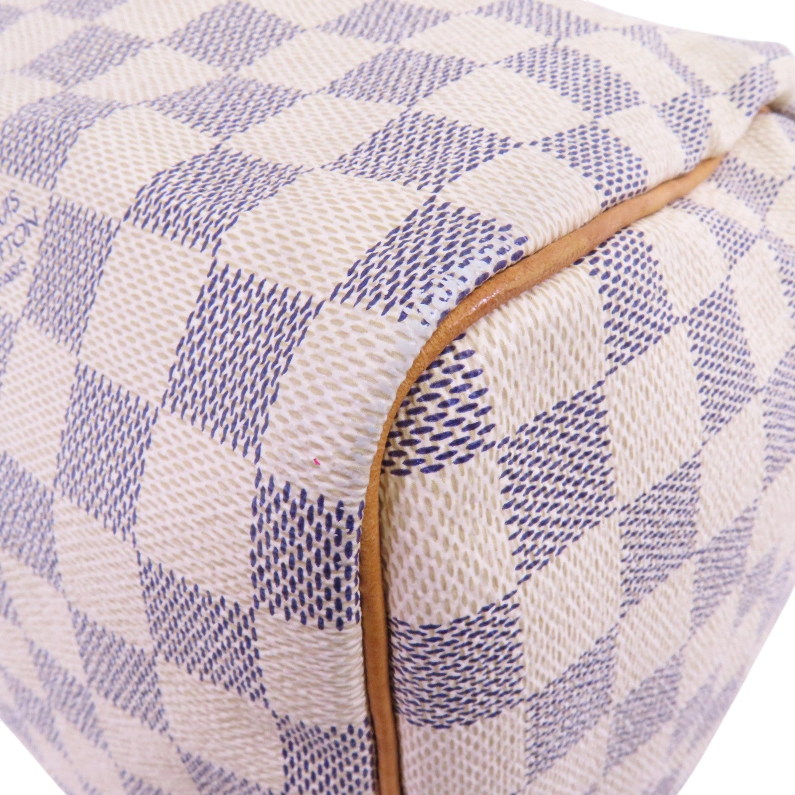 LOUIS VUITTON Damier Azur Speedy 30金扣手挽袋