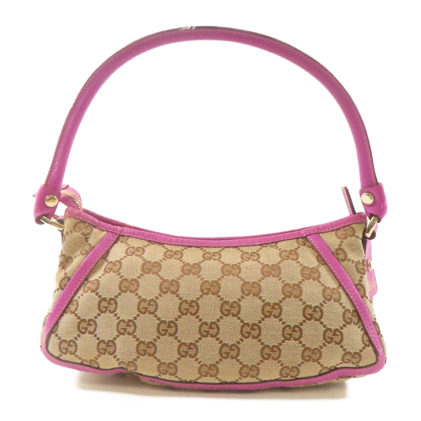 GUCCI 帆布Abbey Hand Bag金扣手挽袋棕色/紫色
