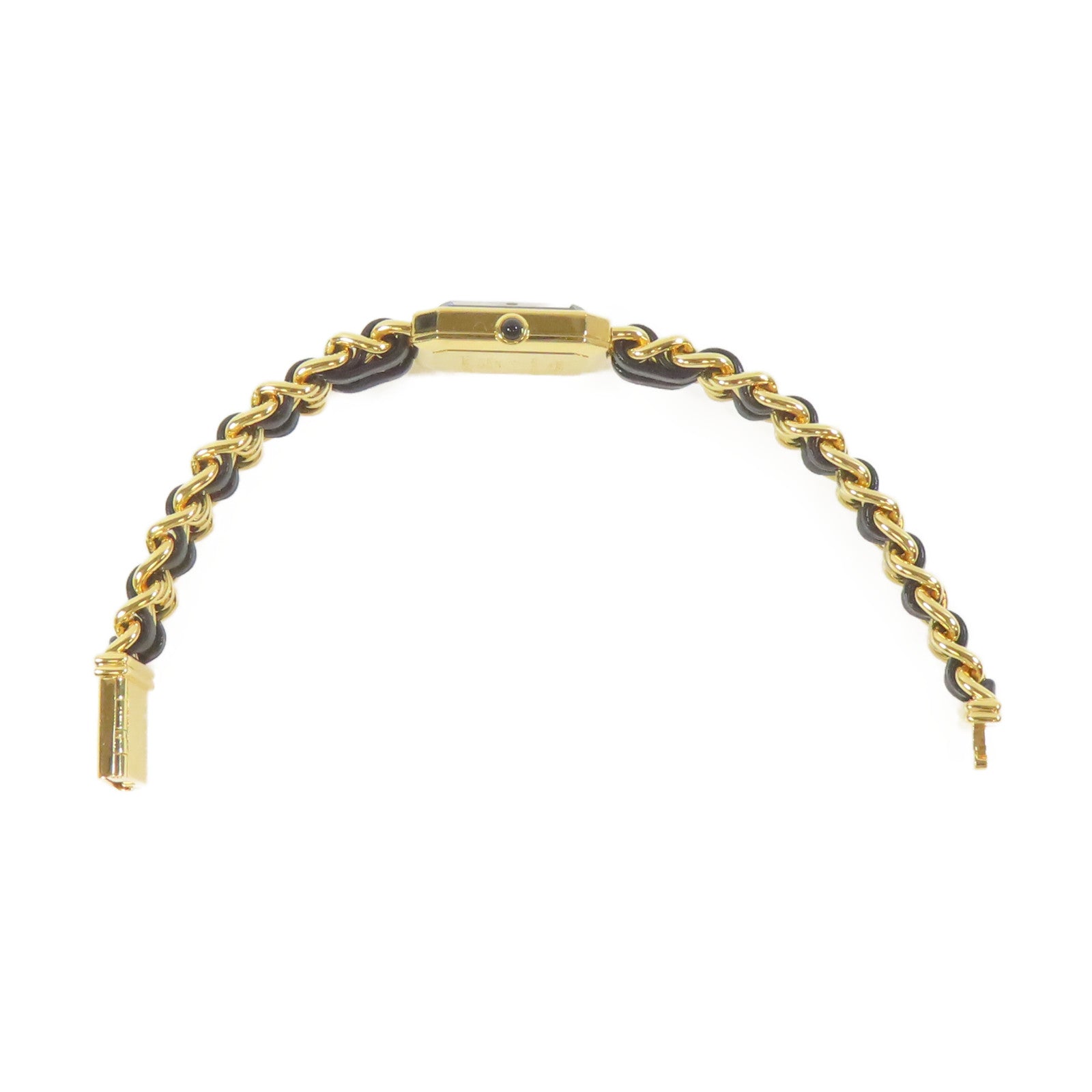 CHANEL Premiere L鍍金/皮革手錶自動機芯黑色#16.25cm