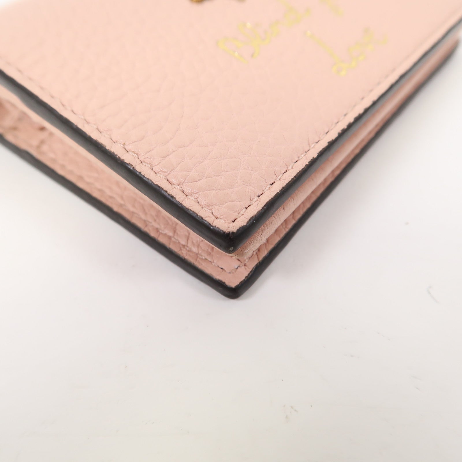 GUCCI 牛皮皮革Animalier Bee Wallet錢包粉紅色