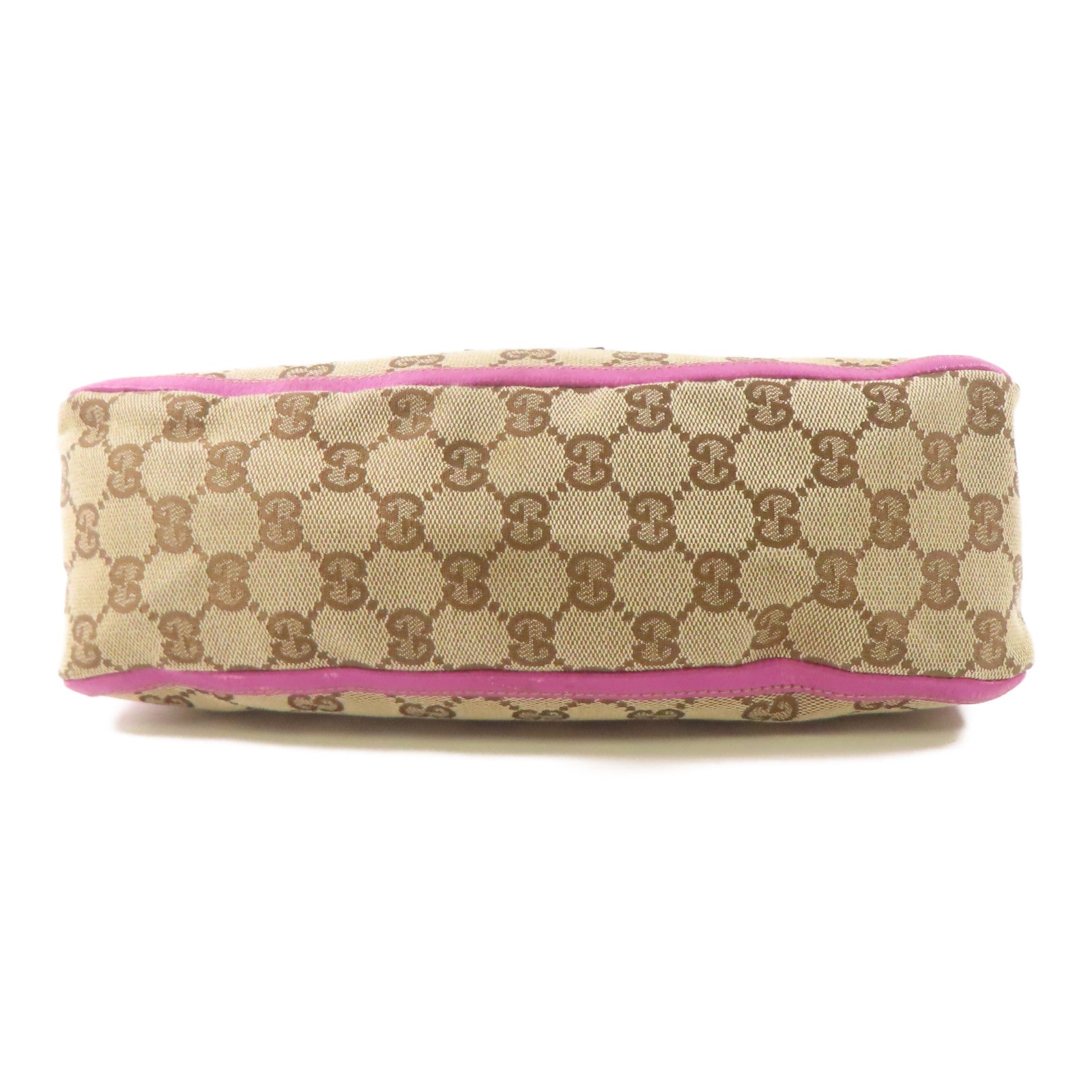 GUCCI 帆布Abbey Hand Bag金扣手挽袋棕色/紫色