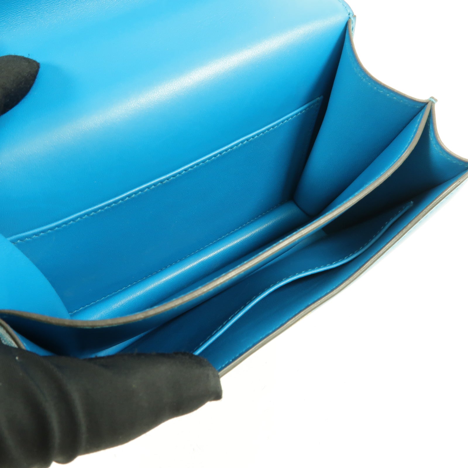 HERMES Swift皮革Constance Mini肩背袋Bleu Zanzibar