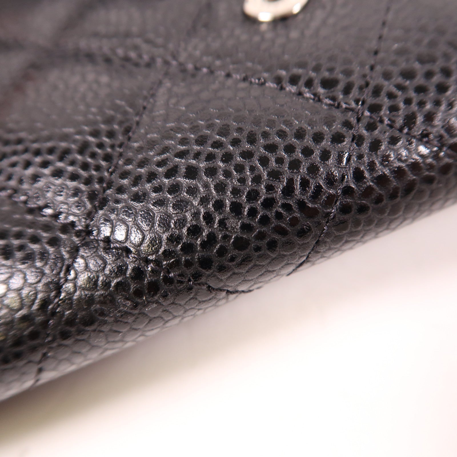 CHANEL 牛皮皮革Long Wallet銀扣長錢包