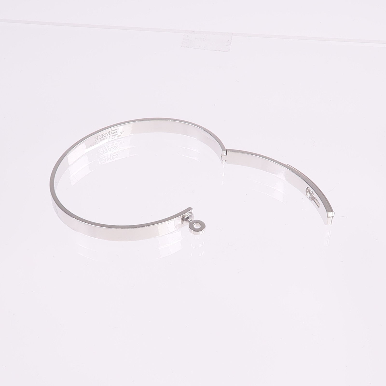 HERMES 18K白金Kelly Bracelet Small Model鑽石手鐲