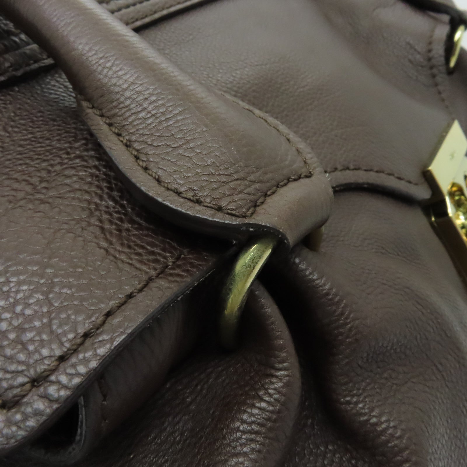 Chloe 【清倉大減價】牛皮皮革Shoulder Bag金扣肩背袋啡色