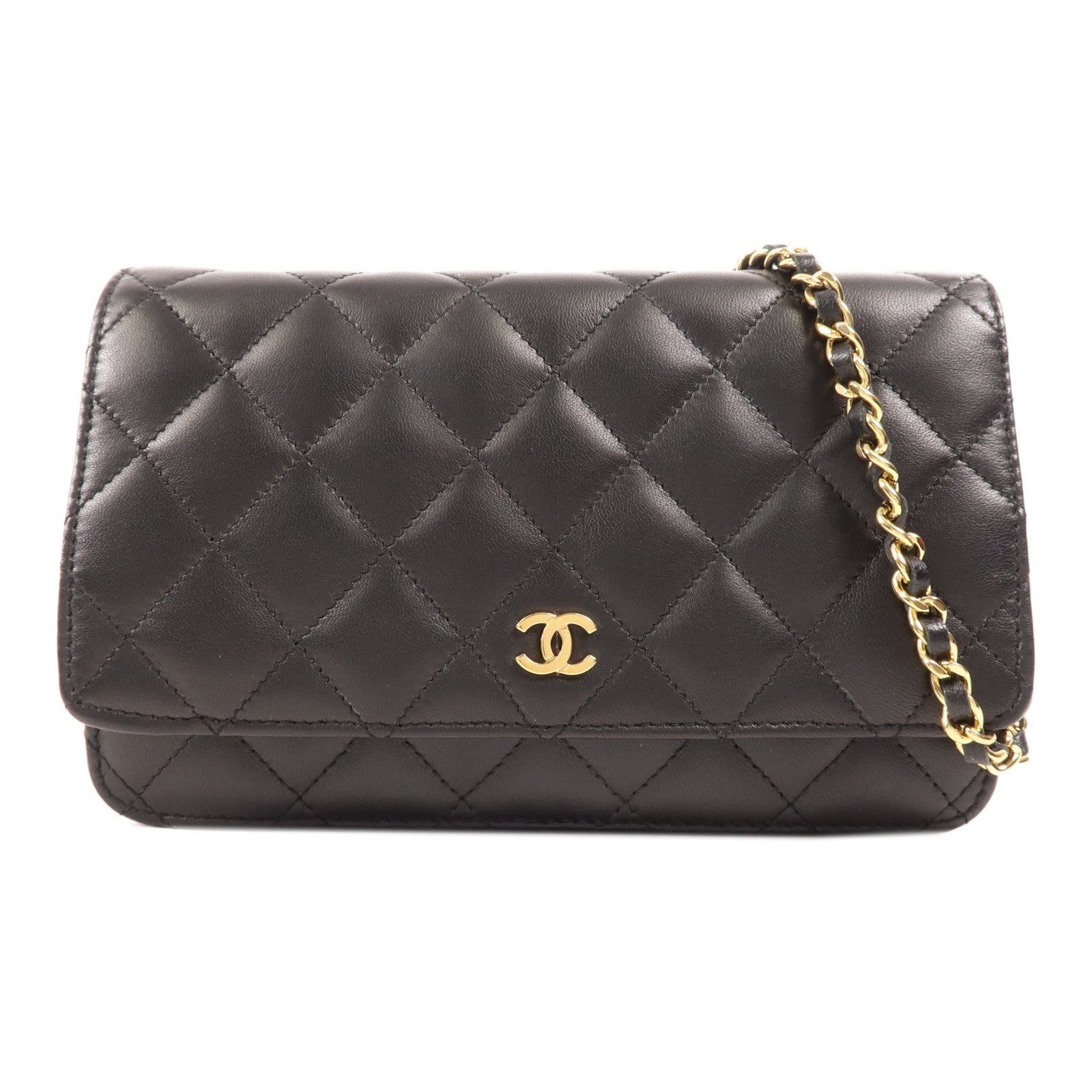 CHANEL 羊皮皮革WOC Wallet On Chain金扣鏈帶肩背袋