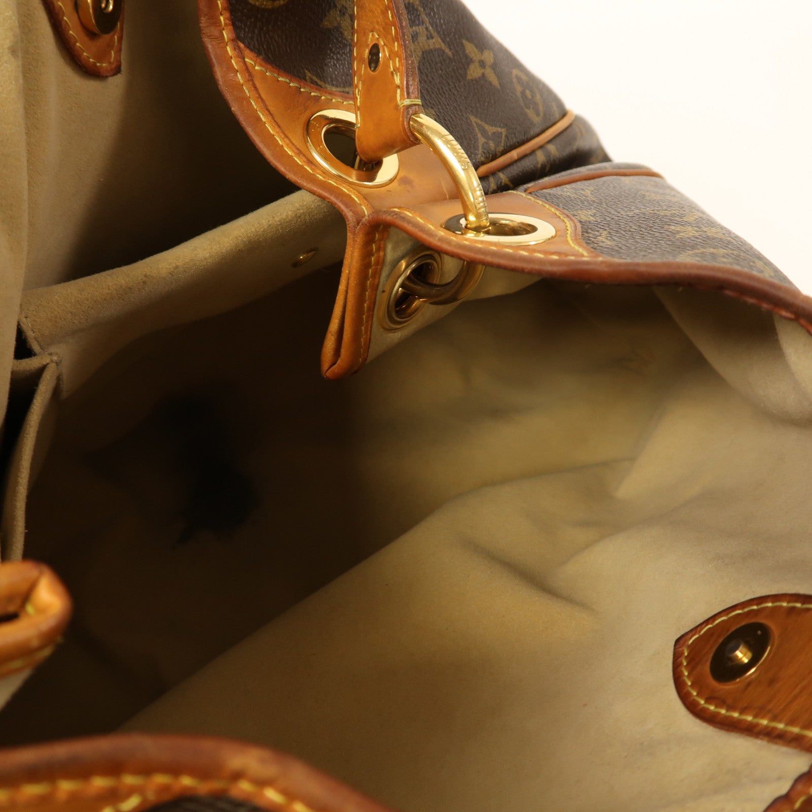 LOUIS VUITTON Monogram Galliera PM金扣肩背袋棕色