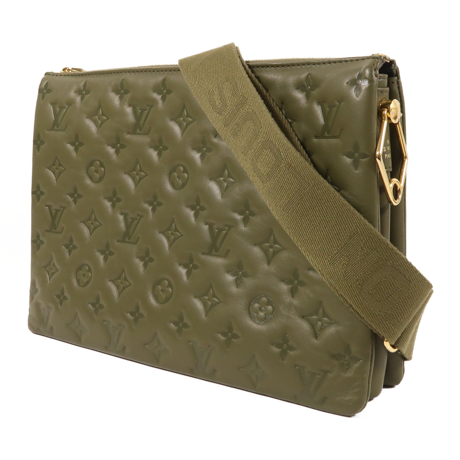 LOUIS VUITTON Monogram Embossed Coussin MM金扣肩背袋