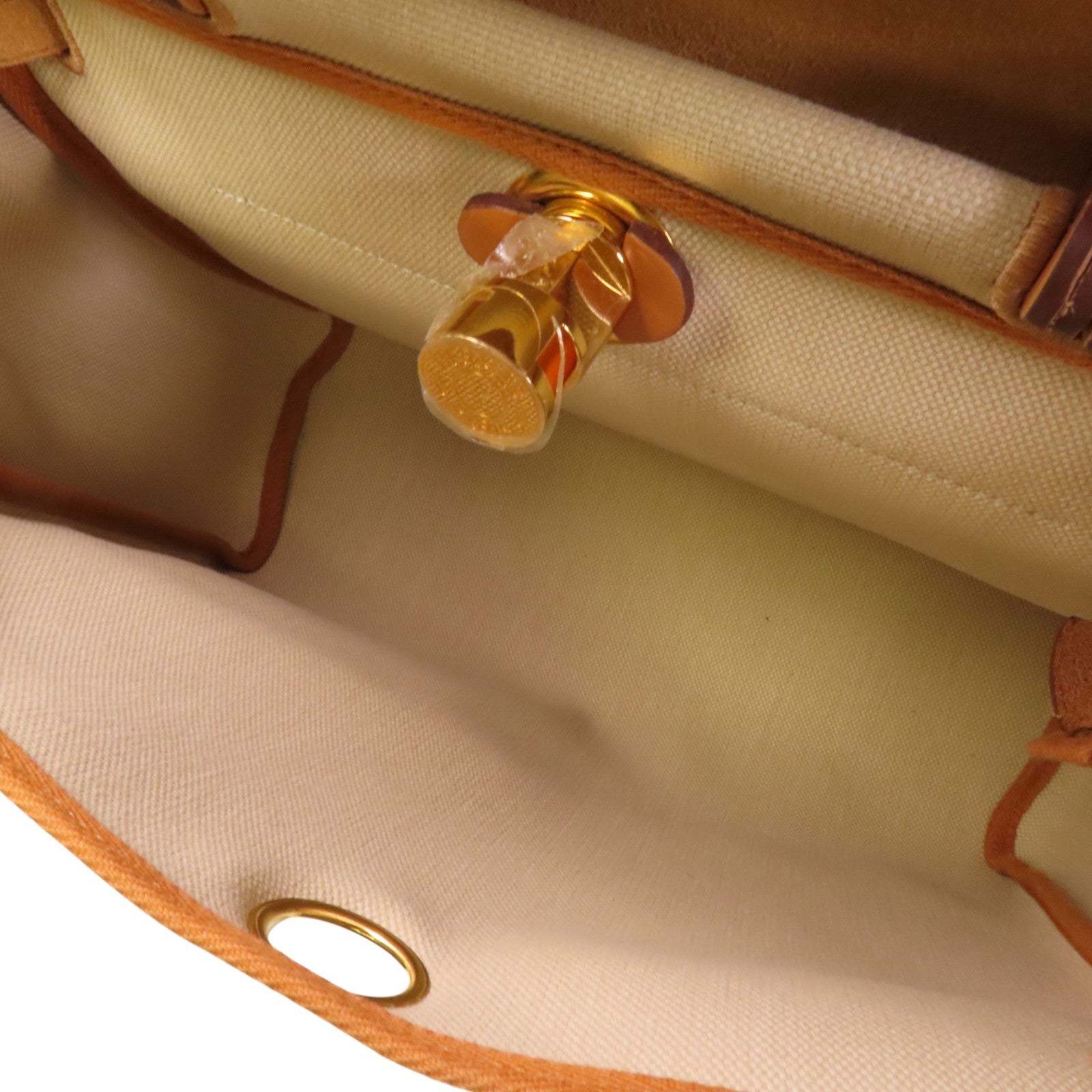 HERMES 帆布/皮革Herbag PM金扣手挽肩背兩用袋