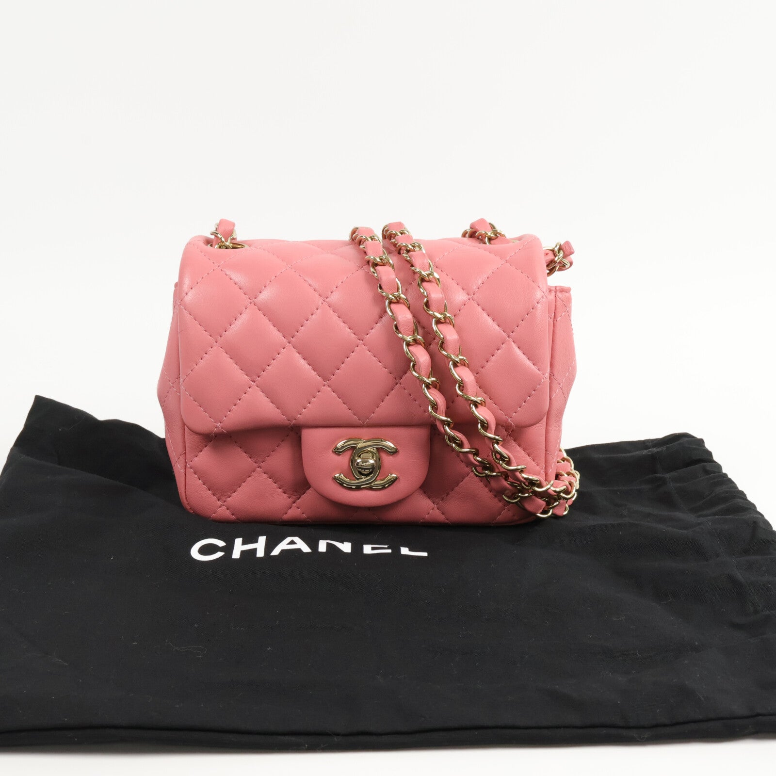 CHANEL 羊皮皮革Mini Classic 17鏈帶肩背袋