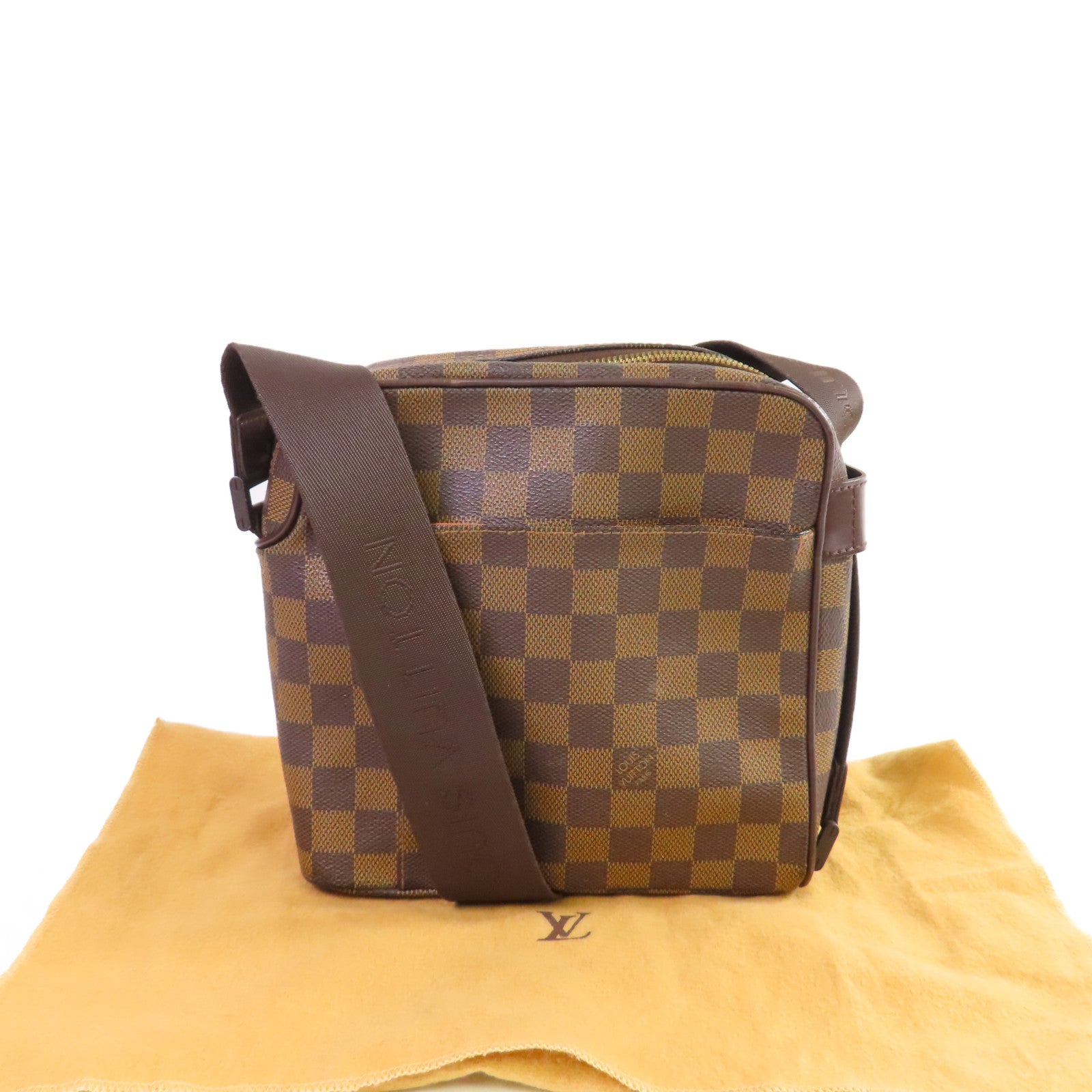 LOUIS VUITTON Damier Ebene Olav PM Shoulder Bag金扣肩背袋啡色