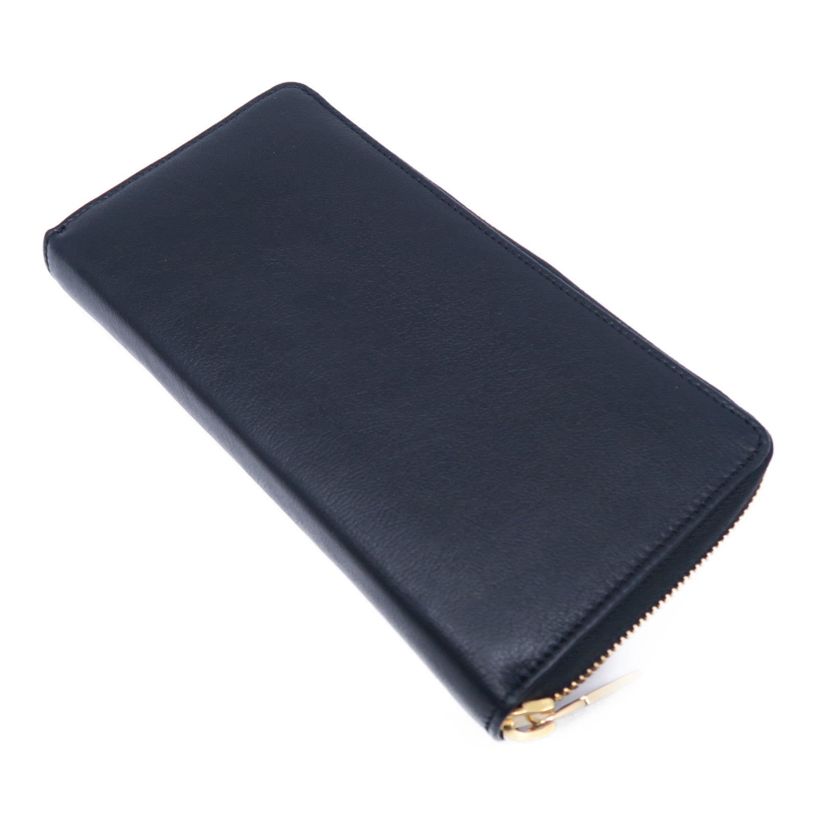 YVES SAINT LAURENT 【激減優惠】牛皮皮革Long Wallet金扣長錢包黑色
