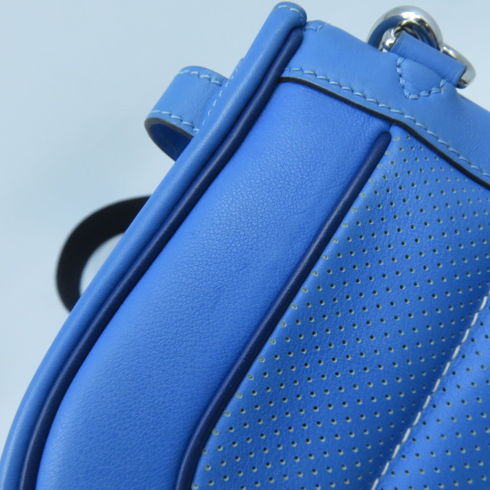 HERMES 【激減優惠】Swift皮革Mini Berline銀扣肩背袋藍色