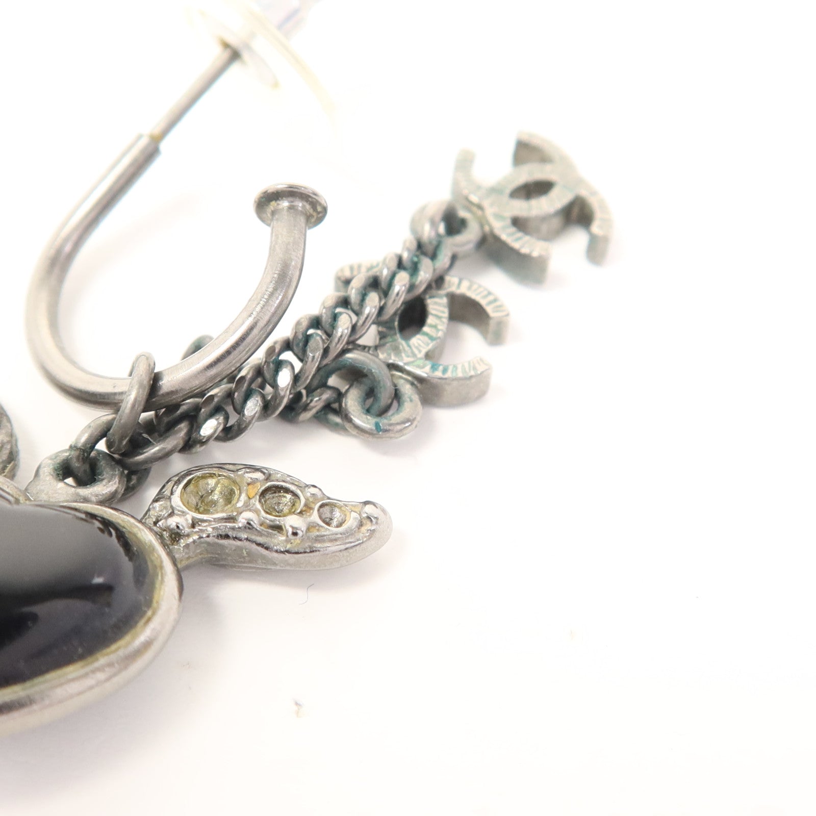 CHANEL 金屬/水晶Pierced Earrings耳環