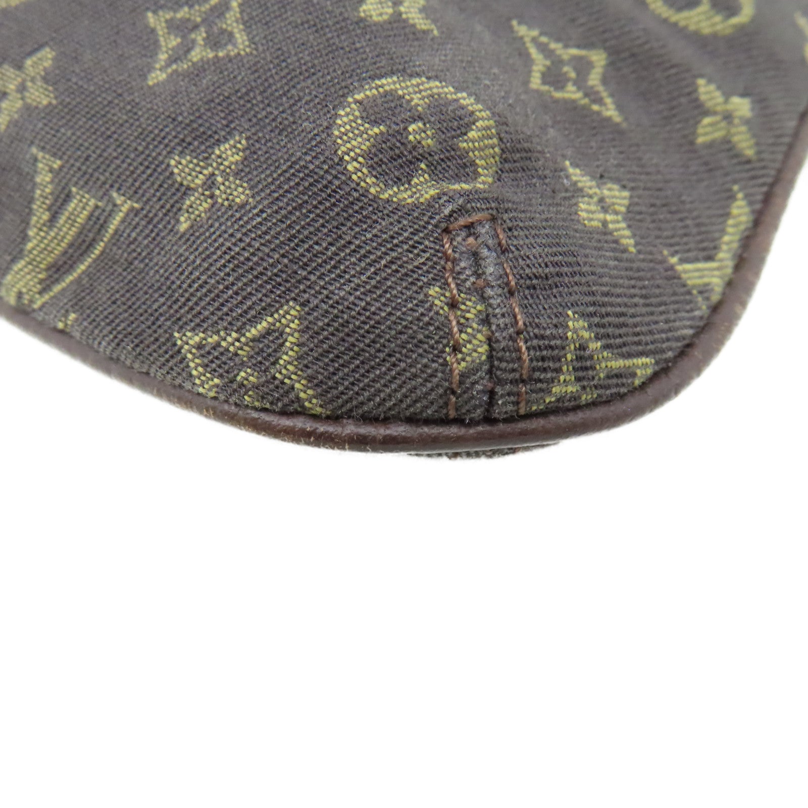 LOUIS VUITTON 【激減優惠】Monogram Mini Lin Pochette Accessoires金扣鏈帶肩帶袋啡色
