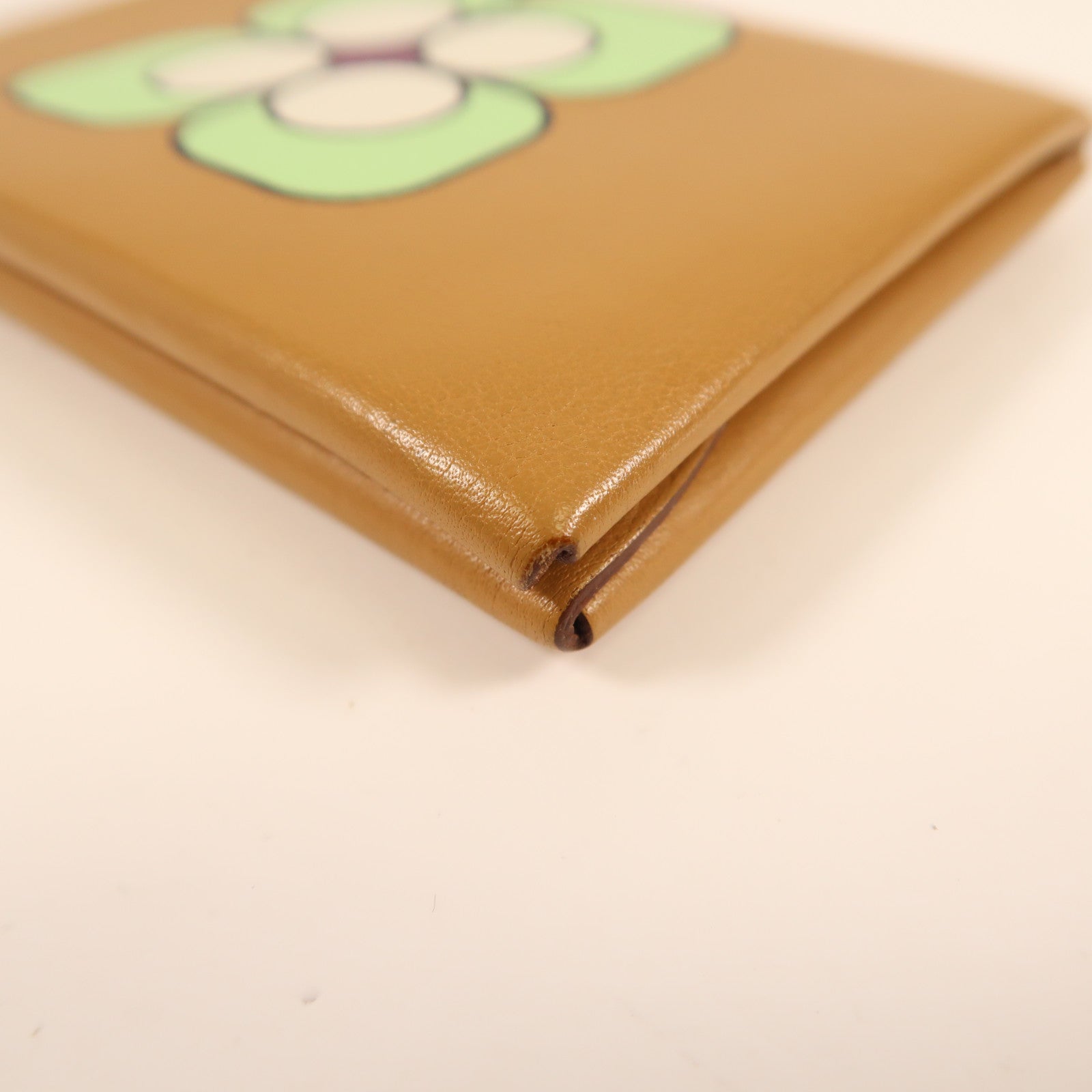 HERMES GHW Calvi Card Case Swift Leather Stamp U 4B Biscuit