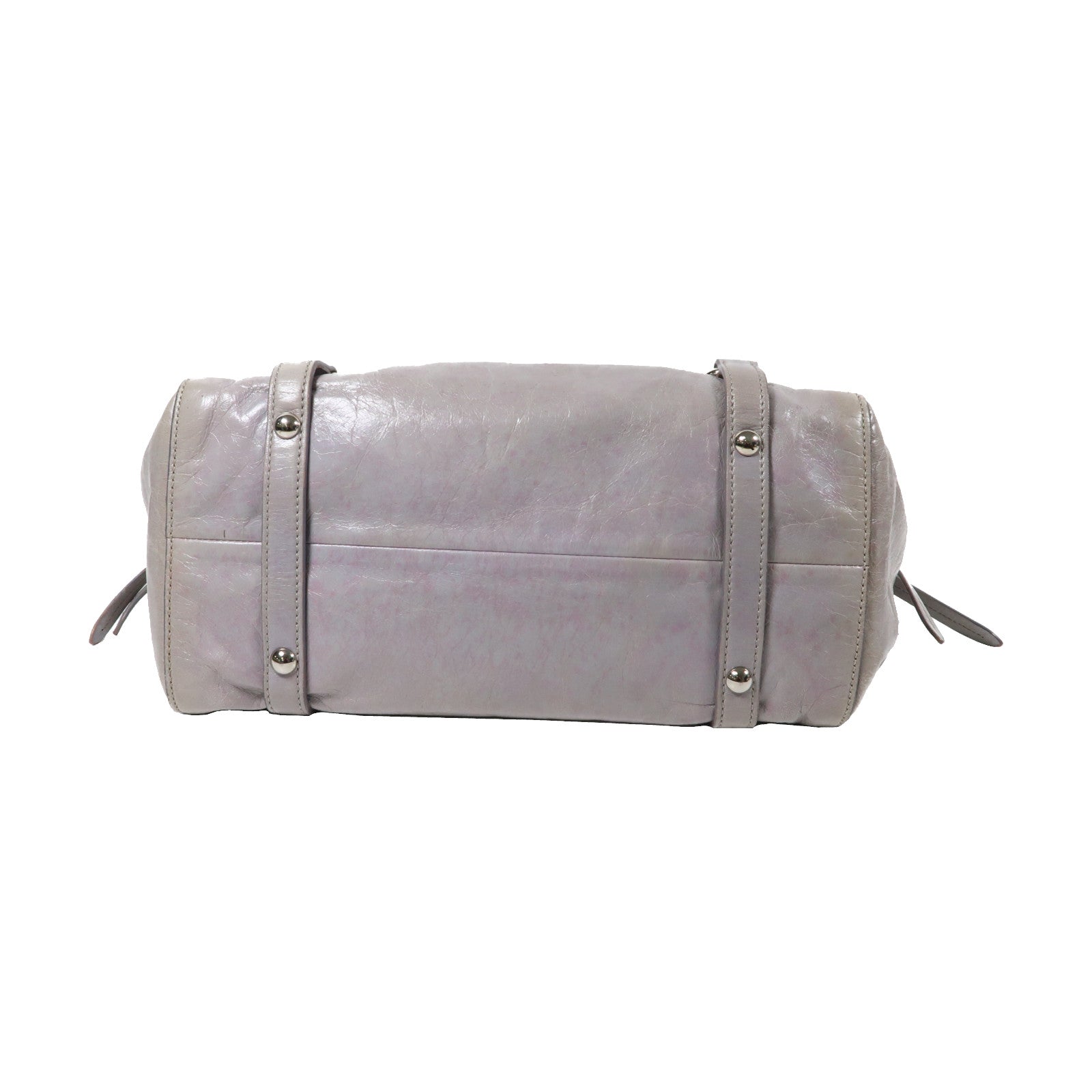 Miu Miu 牛皮皮革2 Way Shoulder Bag銀扣手挽肩背兩用袋灰色