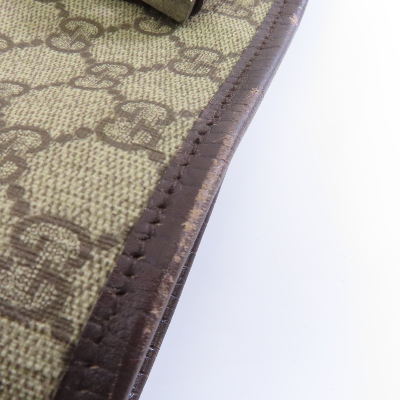 GUCCI 塗層帆布Tote Bag銀扣手挽袋棕色
