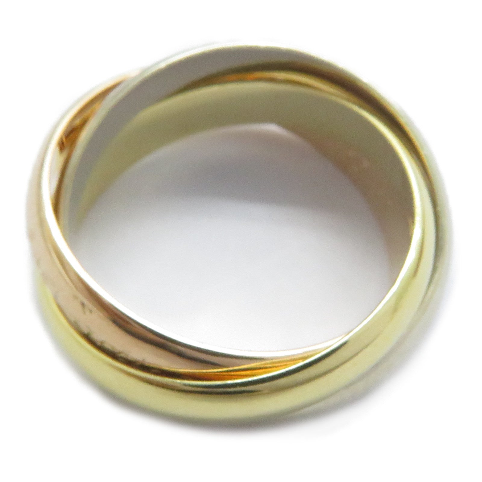 CARTIER 18K黃金/白金/玫瑰金Trinity戒指Cartier#52/US#6
