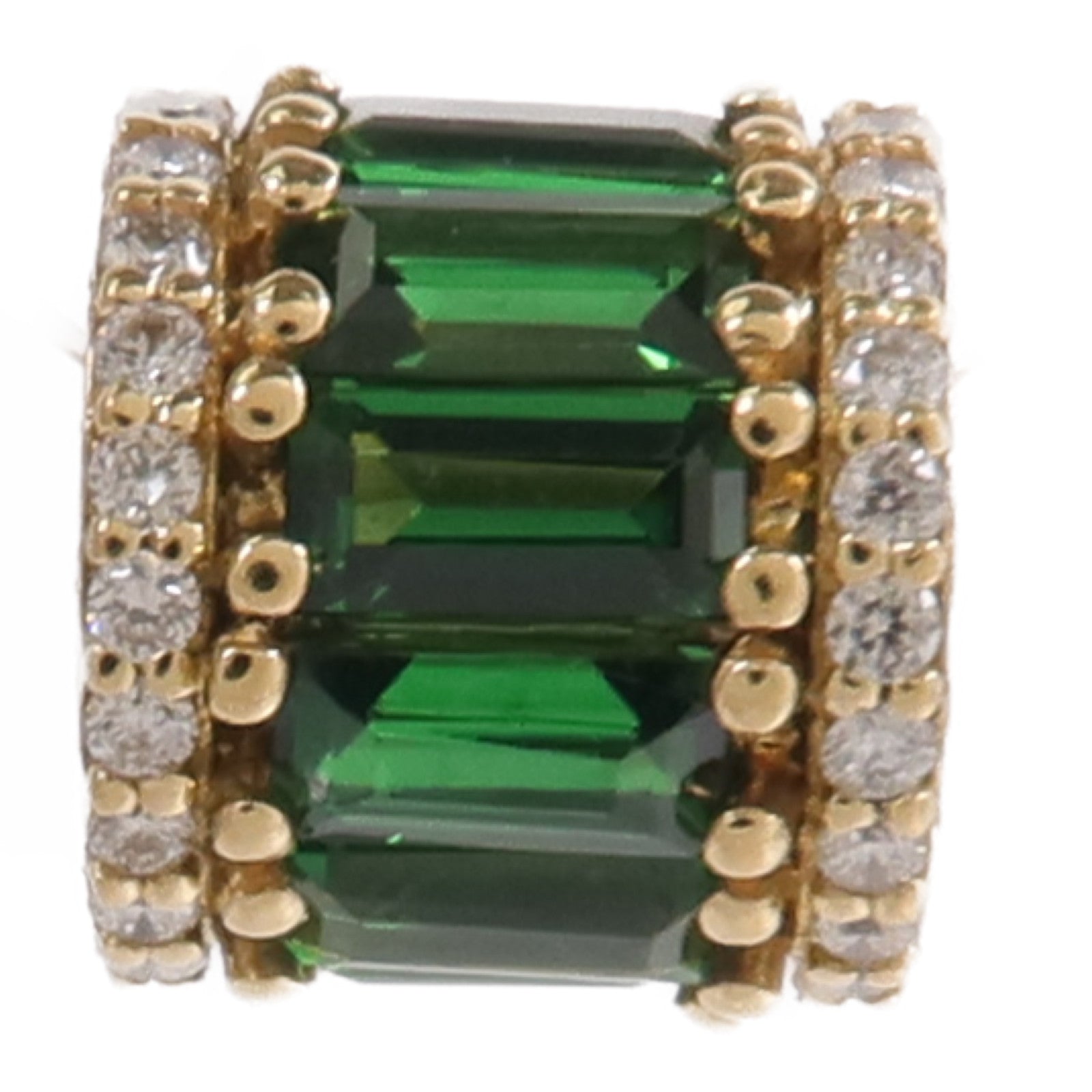 JEWELRY 18K黃金Tsavorite Diamond Top沙弗萊石/鑽石吊墜