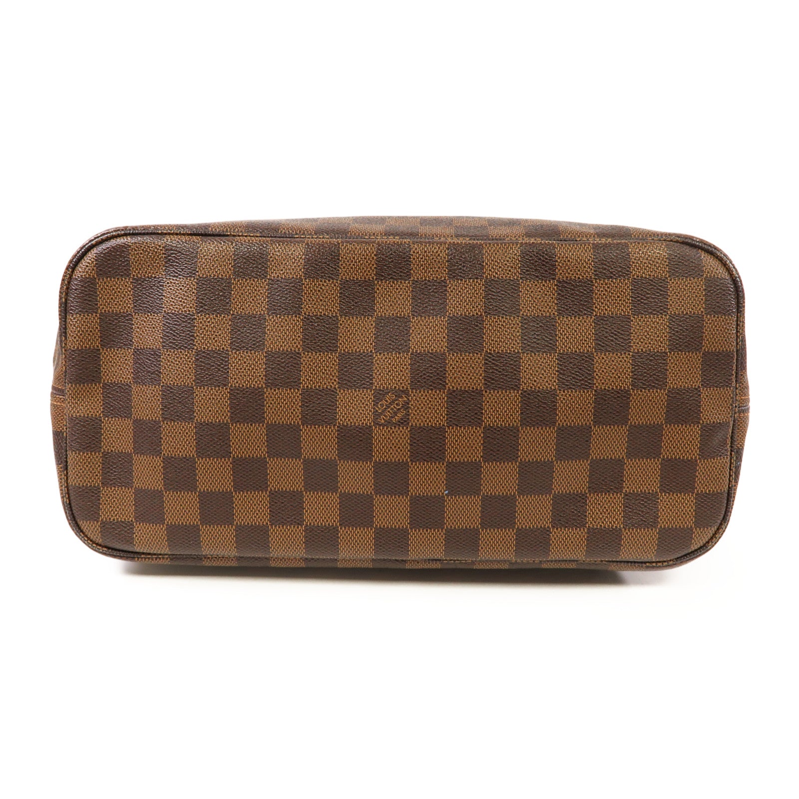 LOUIS VUITTON Damier Ebene Neverfull MM金扣手挽袋啡色