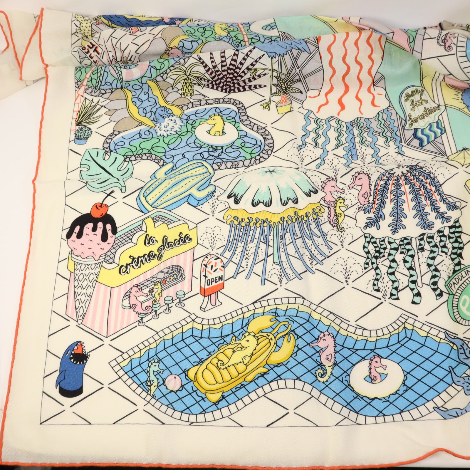 HERMES 羊絨/絲質Scarf 140X140絲巾