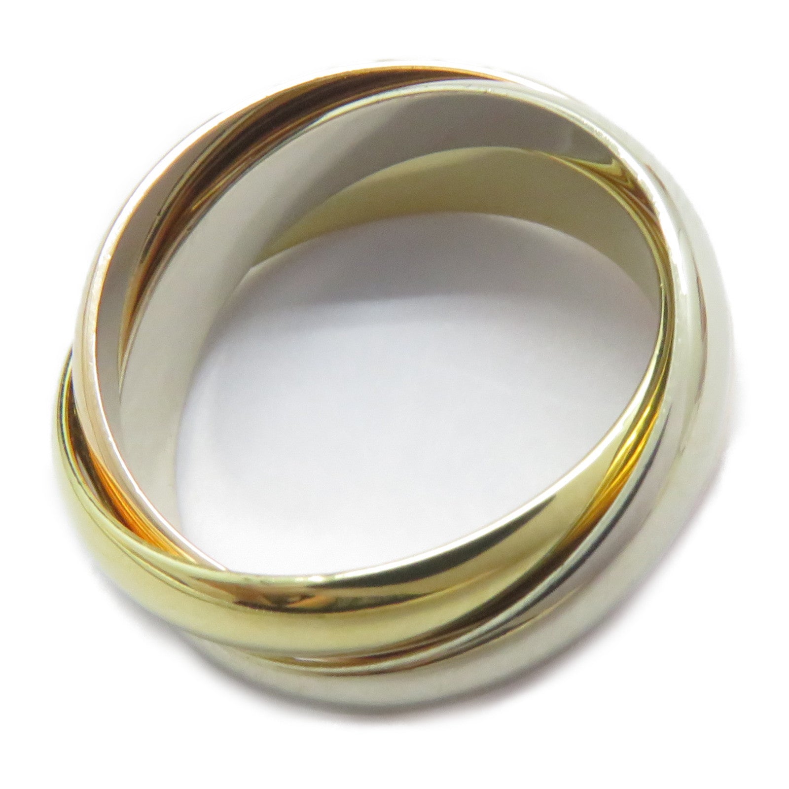 CARTIER 18K黃金/白金/玫瑰金Trinity戒指Cartier#52/US#6