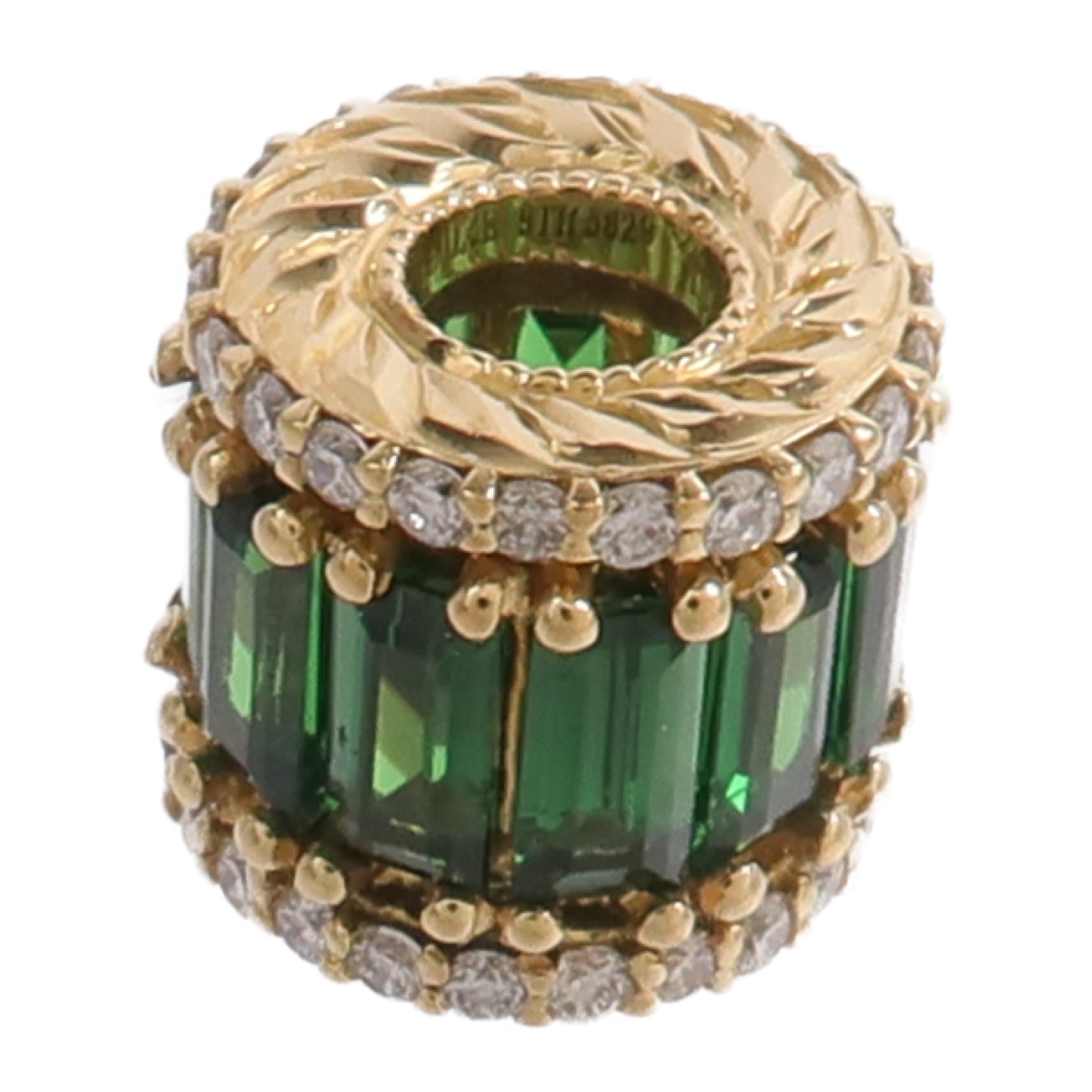 JEWELRY 18K黃金Tsavorite Diamond Top沙弗萊石/鑽石吊墜