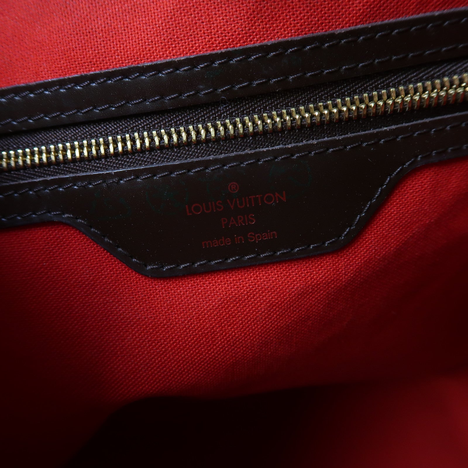 LOUIS VUITTON Damier Ebene Cabas Rivington金扣肩背袋啡色