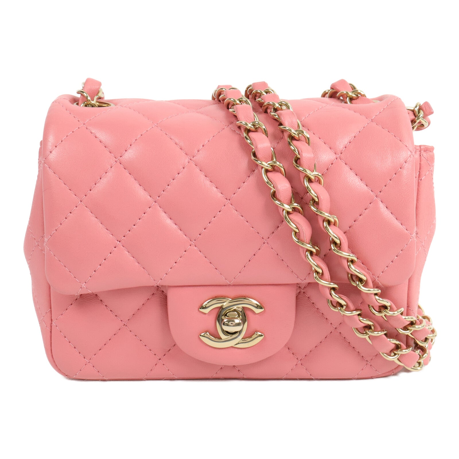 CHANEL 羊皮皮革Mini Classic 17鏈帶肩背袋