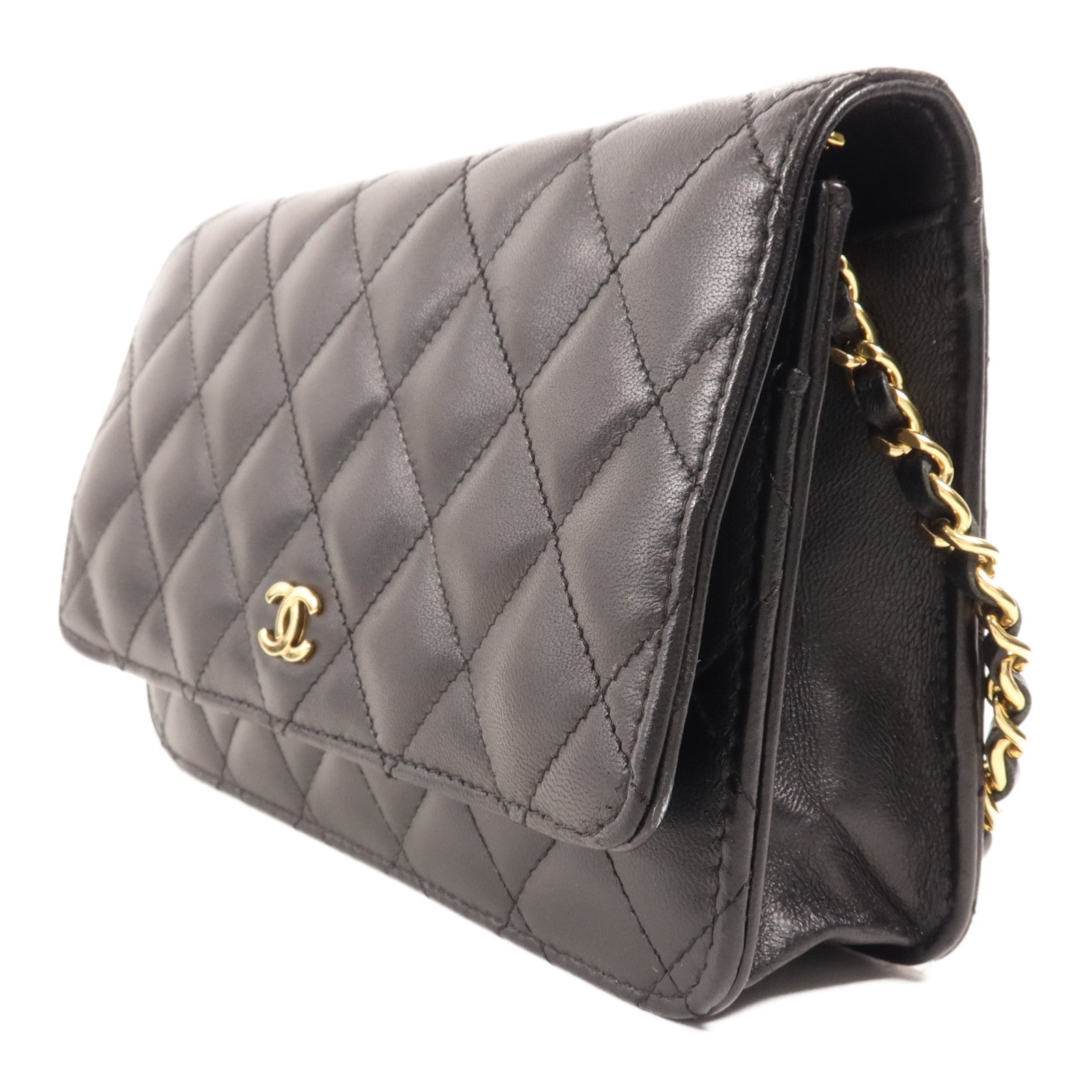 CHANEL 羊皮皮革WOC Wallet On Chain金扣鏈帶肩背袋