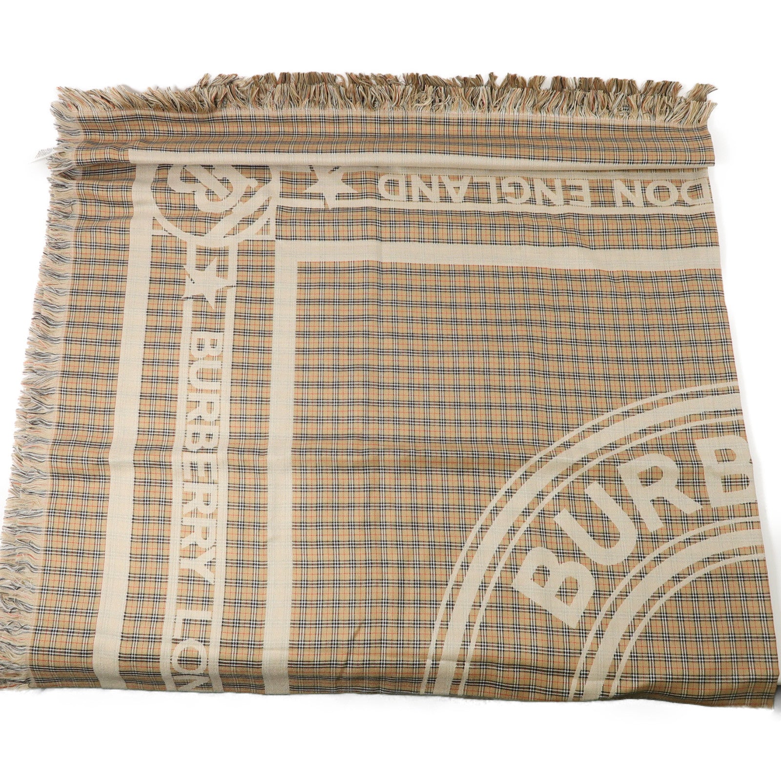 BURBERRY 絲質/羊毛Scarf圍巾啡色