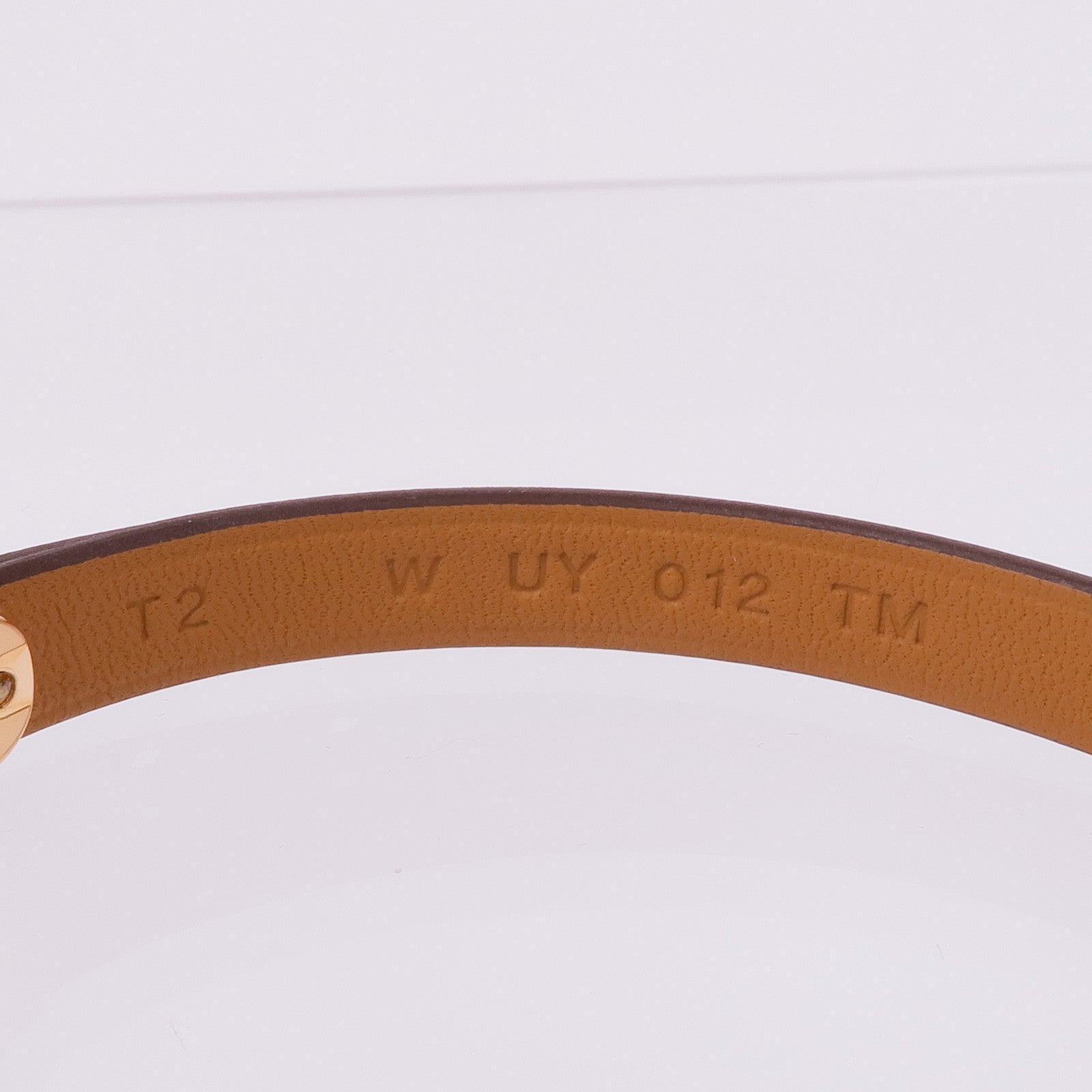 HERMES 皮革Pop H Double Tour Bracelet金扣手帶Etoupe